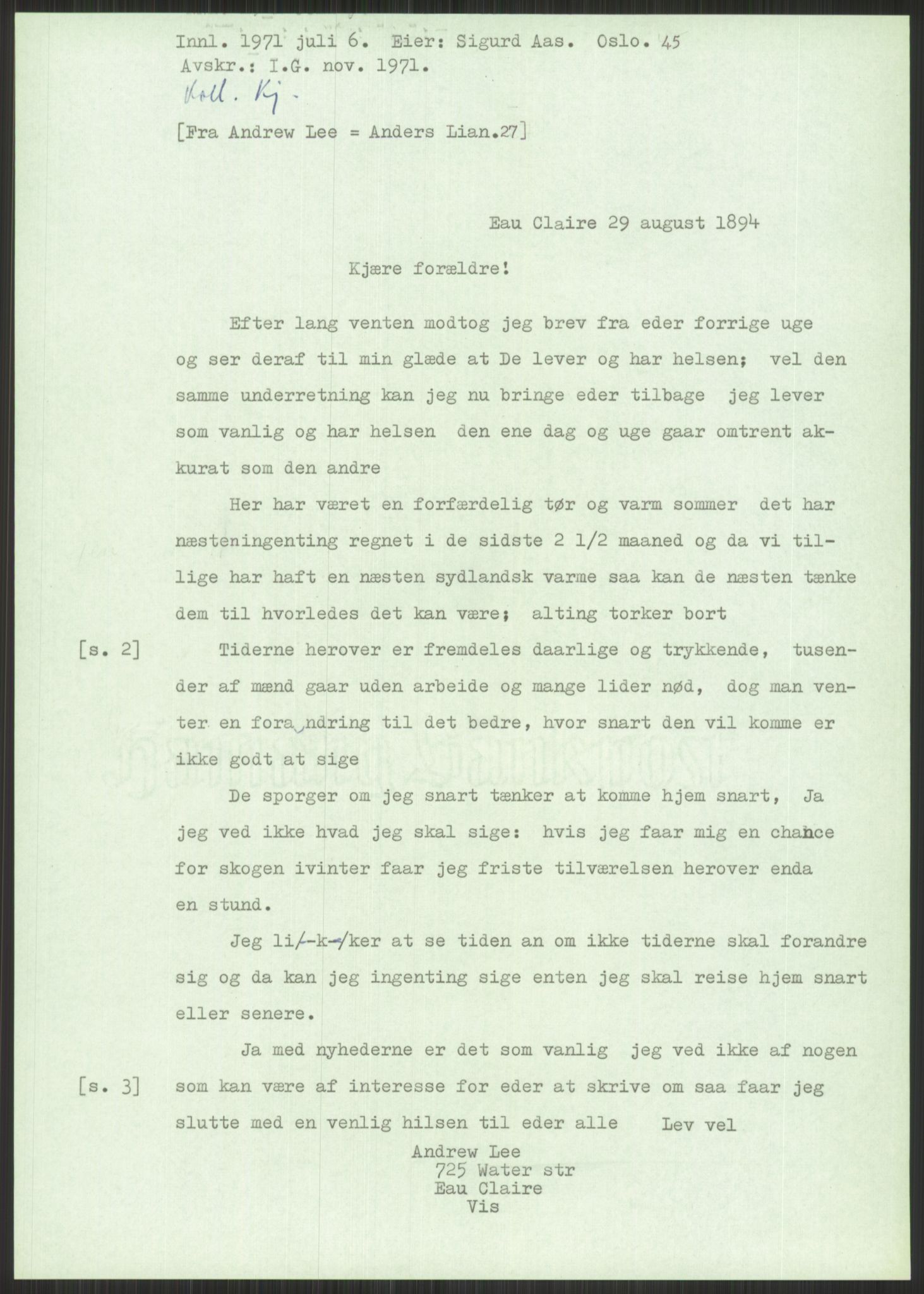 Samlinger til kildeutgivelse, Amerikabrevene, AV/RA-EA-4057/F/L0034: Innlån fra Nord-Trøndelag, 1838-1914, p. 499