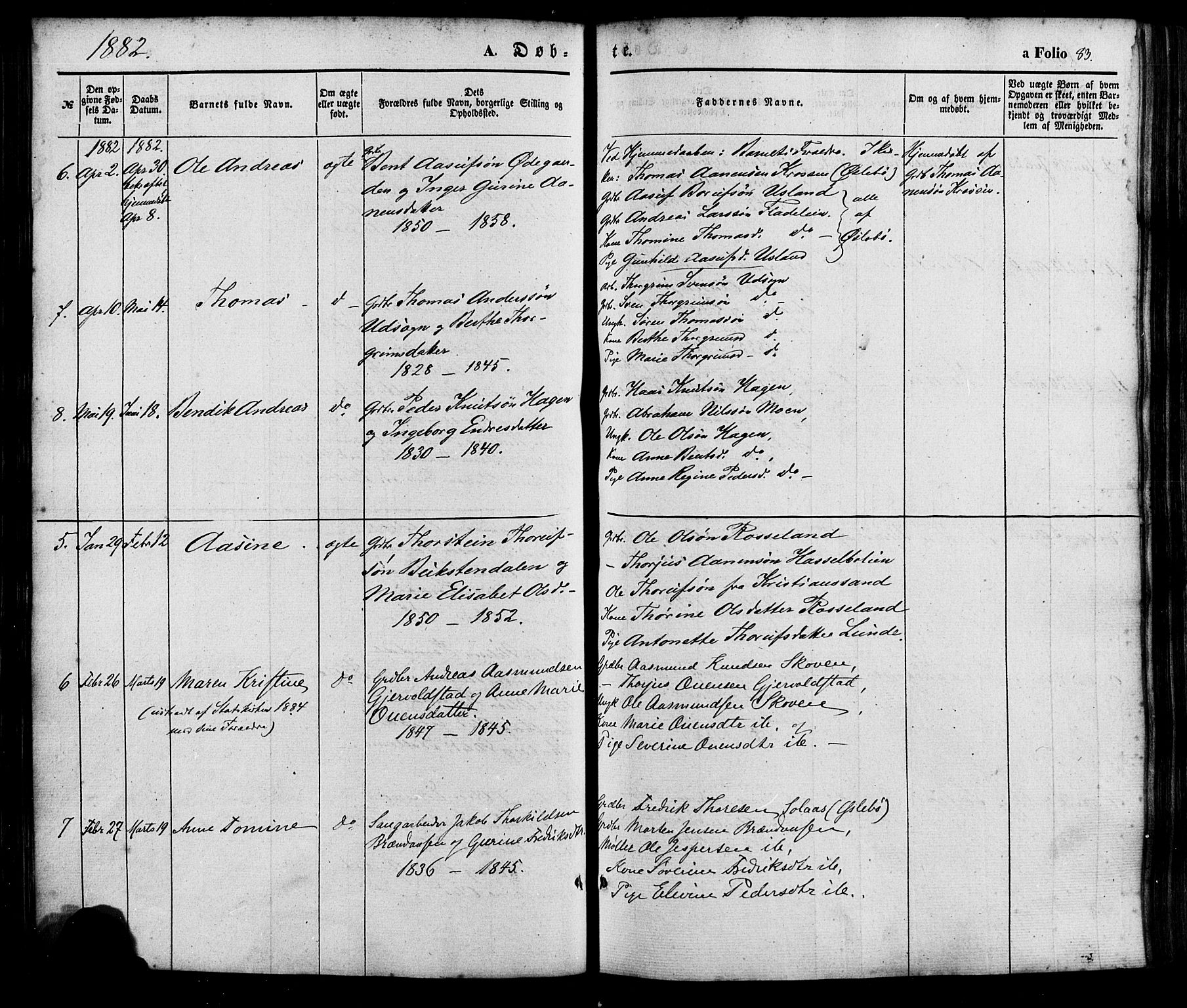 Søgne sokneprestkontor, AV/SAK-1111-0037/F/Fa/Faa/L0002: Parish register (official) no. A 2, 1854-1882, p. 83