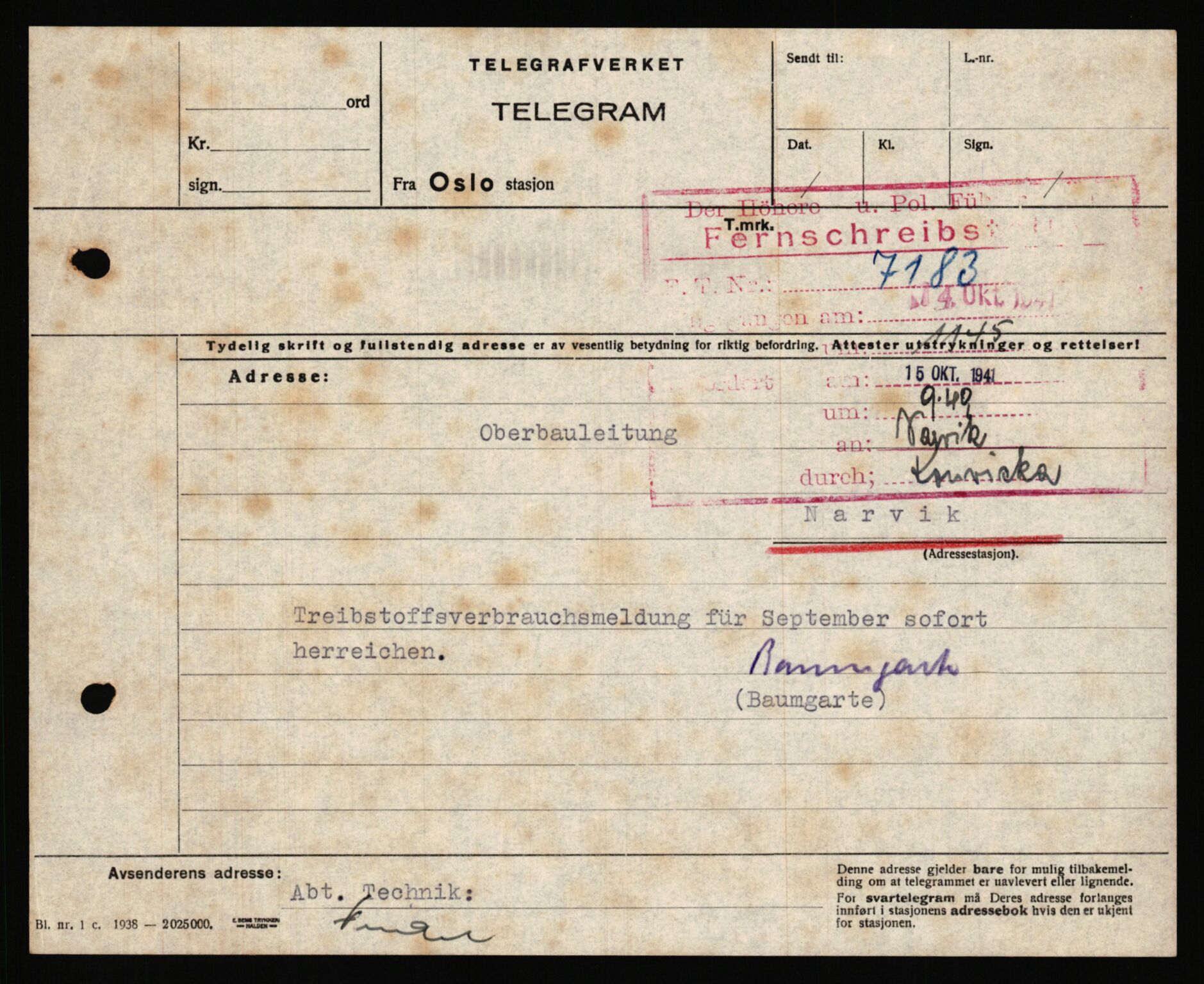 Tyske arkiver, Organisation Todt (OT), Einsatzgruppe Wiking, AV/RA-RAFA-2188/2/B/Bb/L0006: Korrespondanse med Kriegsmarine, 1940-1941, p. 20