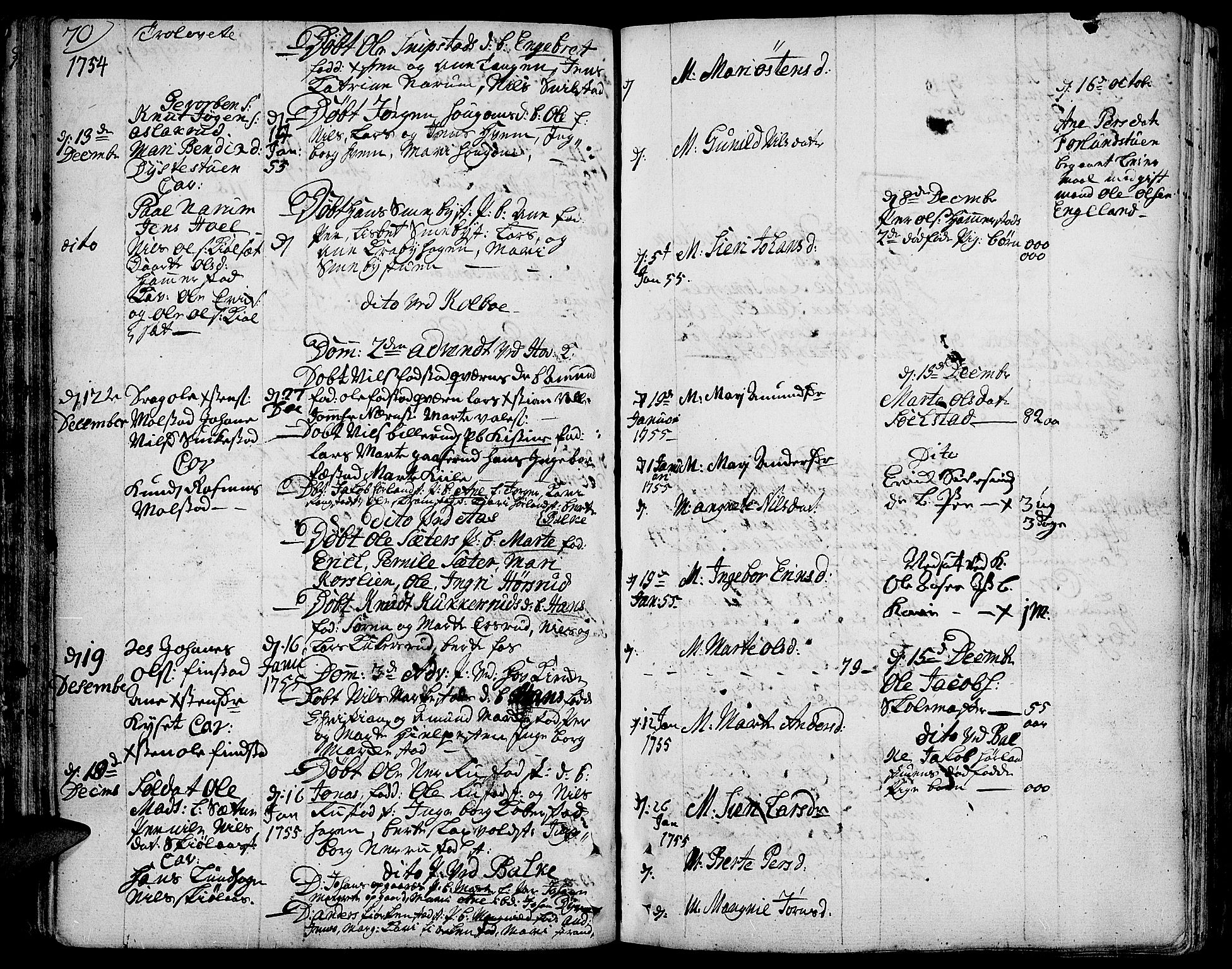 Toten prestekontor, SAH/PREST-102/H/Ha/Haa/L0004: Parish register (official) no. 4, 1751-1761, p. 70