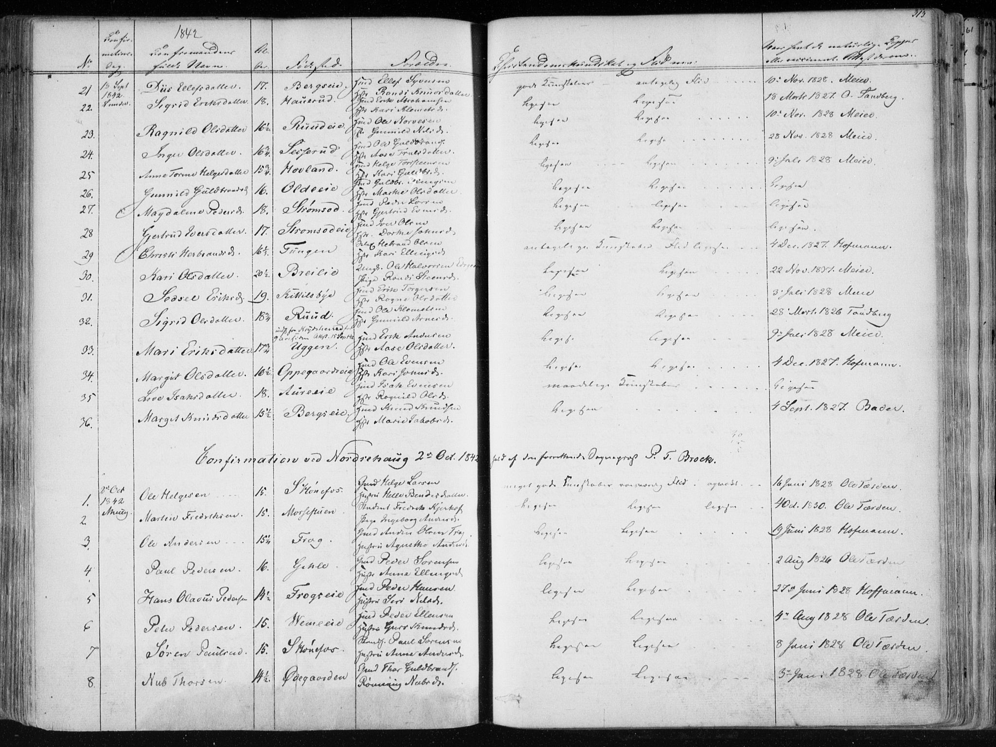 Norderhov kirkebøker, AV/SAKO-A-237/F/Fa/L0010: Parish register (official) no. 10, 1837-1847, p. 313