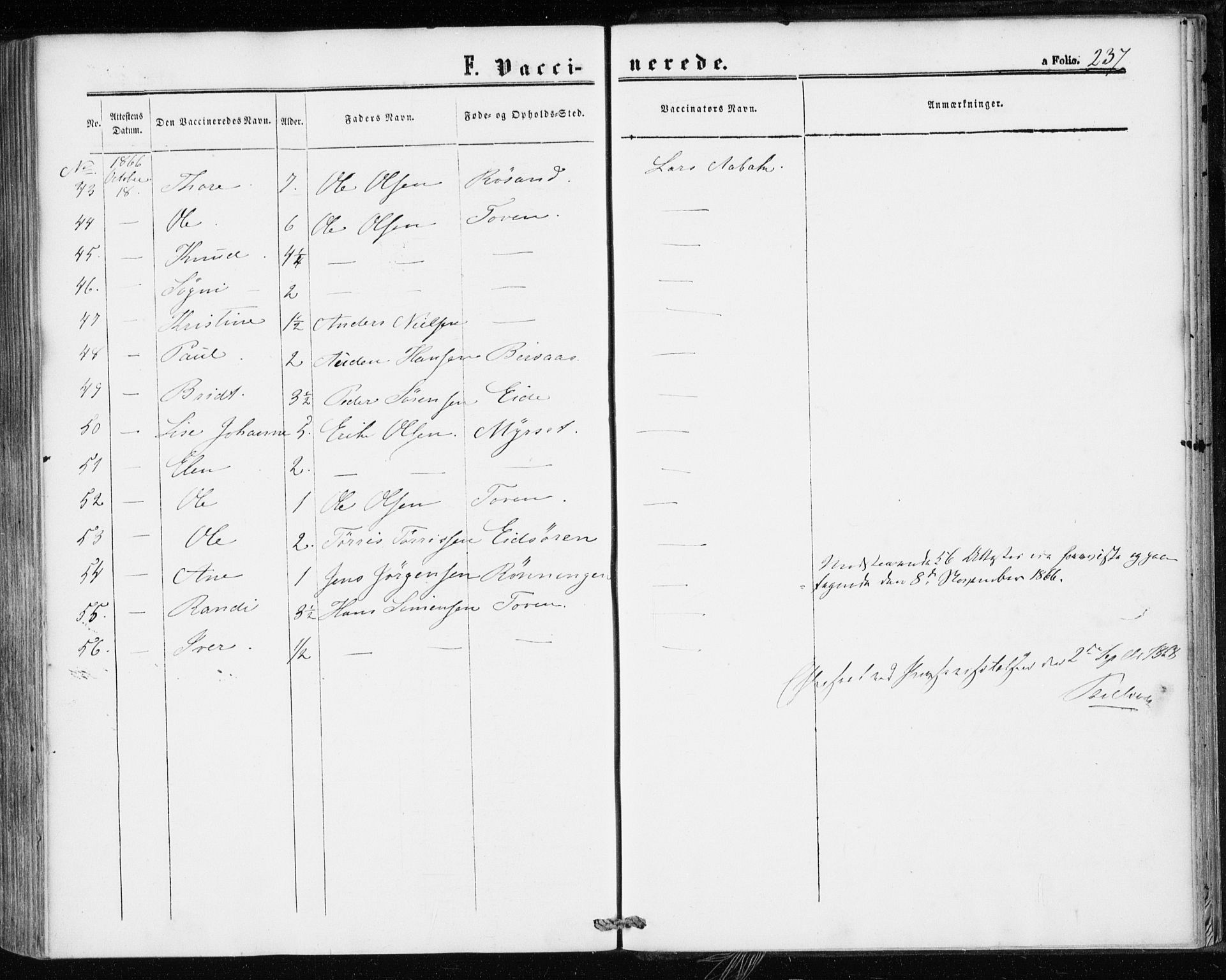 Ministerialprotokoller, klokkerbøker og fødselsregistre - Møre og Romsdal, AV/SAT-A-1454/586/L0985: Parish register (official) no. 586A11, 1857-1866, p. 237