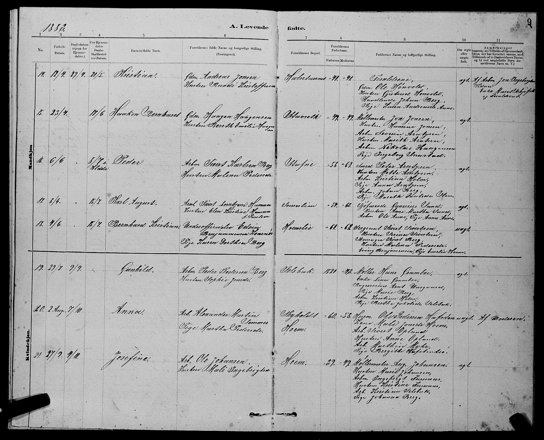 Ministerialprotokoller, klokkerbøker og fødselsregistre - Sør-Trøndelag, AV/SAT-A-1456/611/L0354: Parish register (copy) no. 611C02, 1881-1896, p. 9