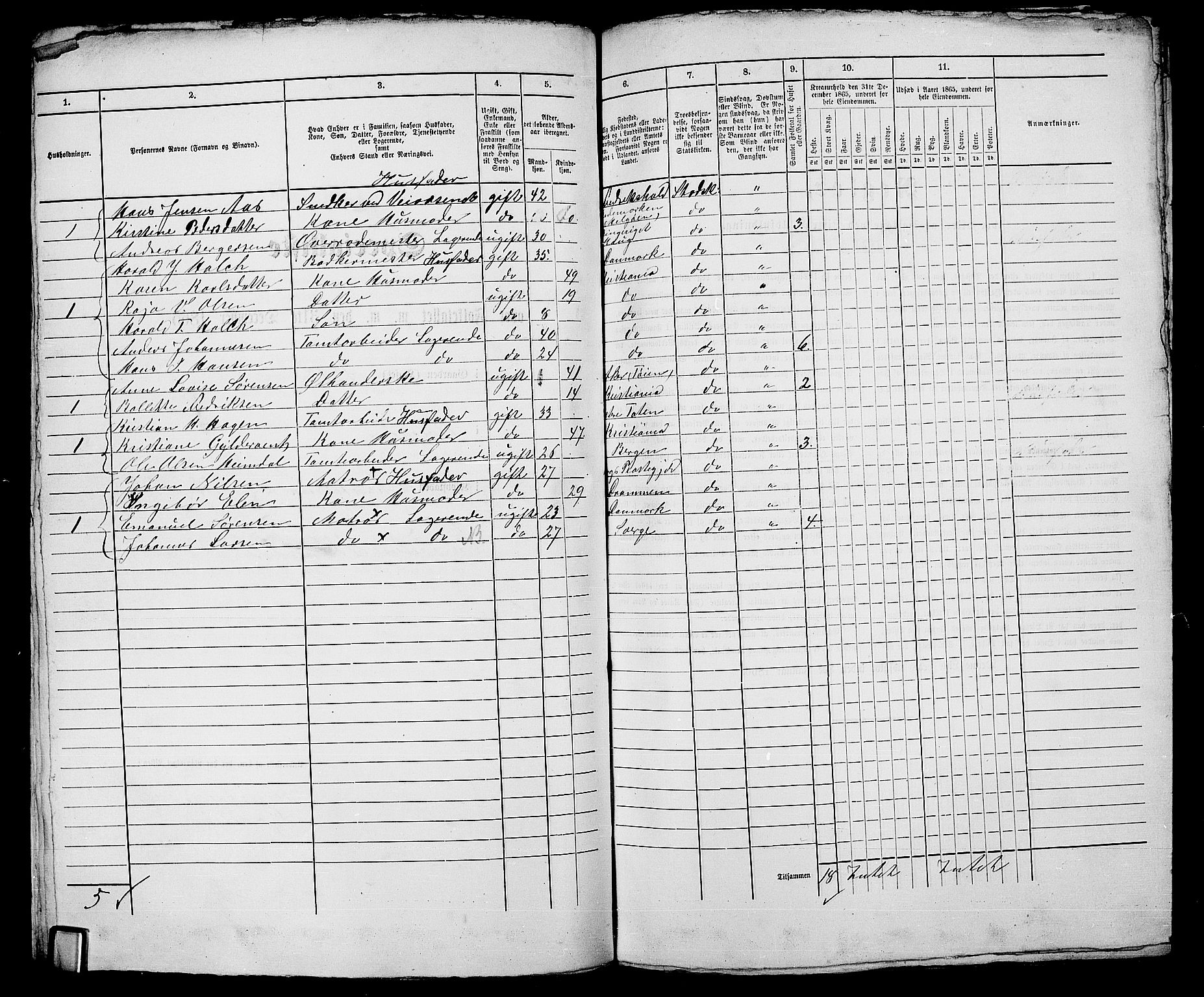 RA, 1865 census for Kristiania, 1865, p. 1438