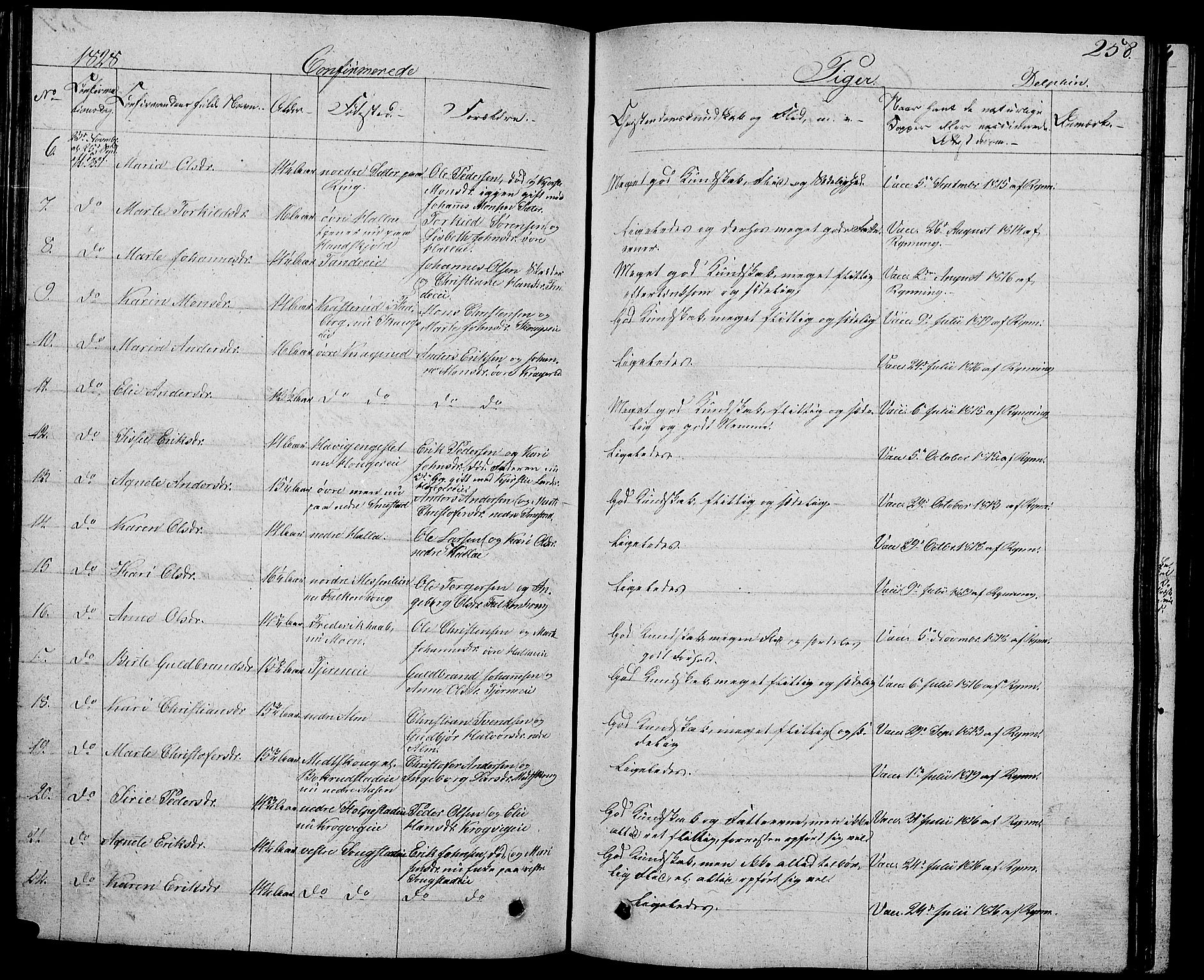 Ringsaker prestekontor, AV/SAH-PREST-014/L/La/L0004: Parish register (copy) no. 4, 1827-1838, p. 258