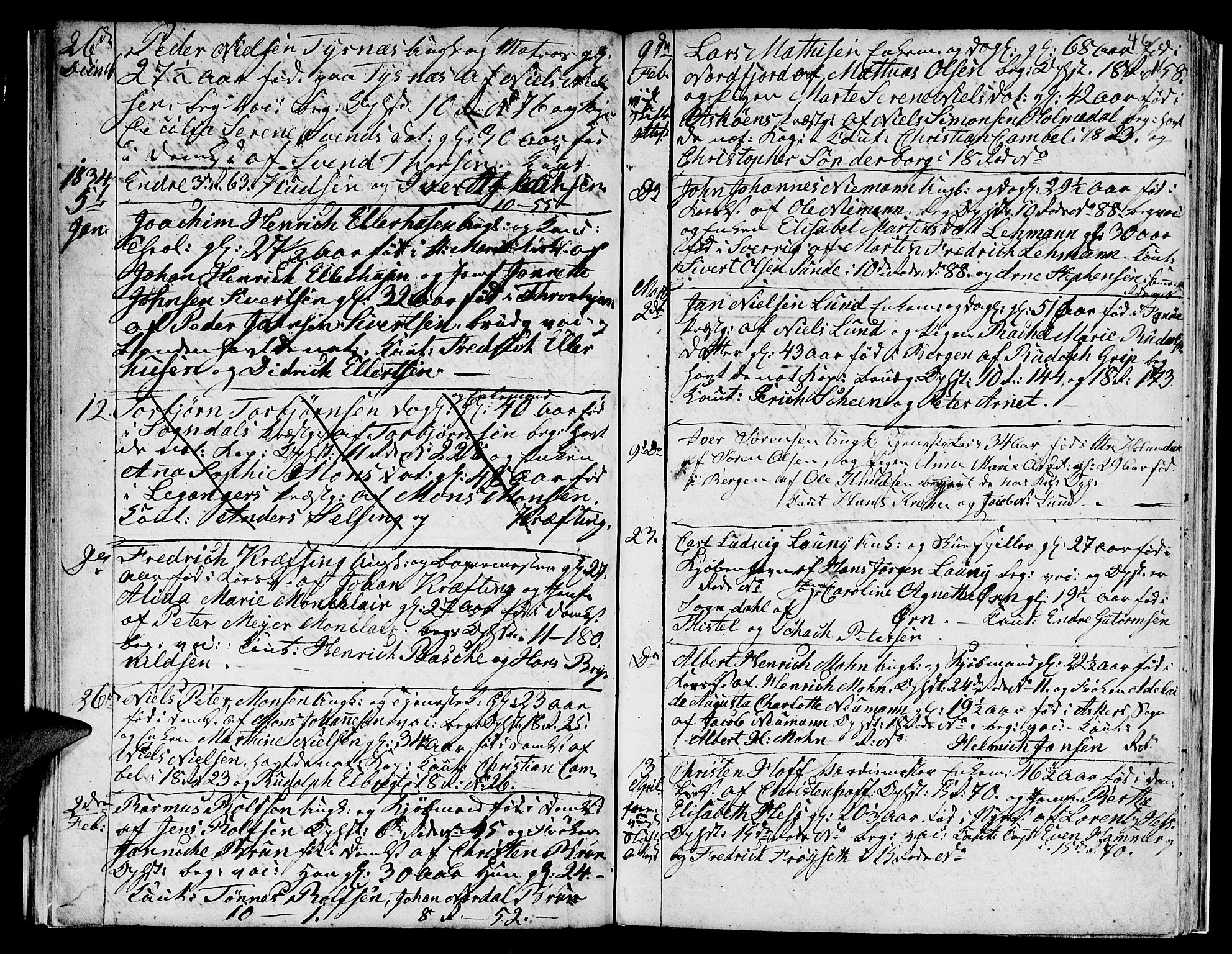 Domkirken sokneprestembete, SAB/A-74801/H/Hab/L0003: Parish register (copy) no. A 3, 1820-1853, p. 46