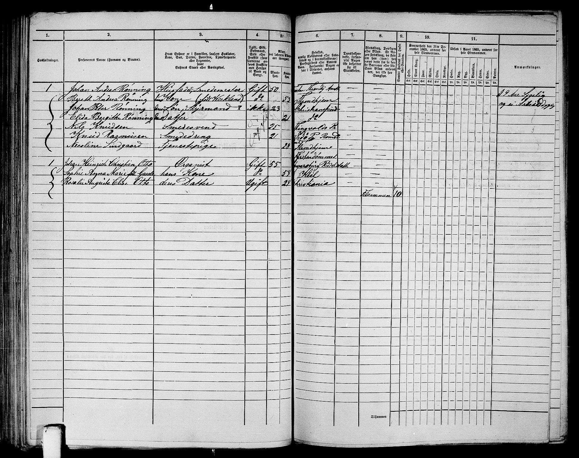 RA, 1865 census for Kristiansund/Kristiansund, 1865, p. 133