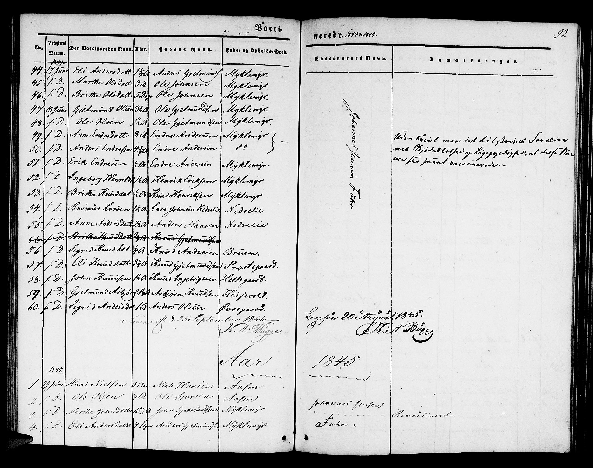 Jostedal sokneprestembete, AV/SAB-A-80601/H/Haa/Haaa/L0004: Parish register (official) no. A 4, 1837-1848, p. 92