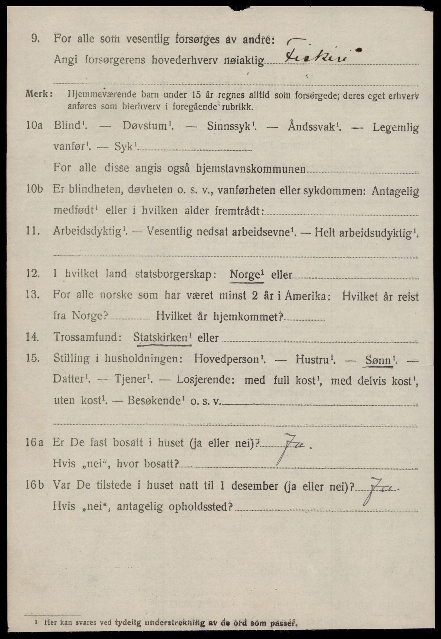 SAT, 1920 census for Bremsnes, 1920, p. 5524