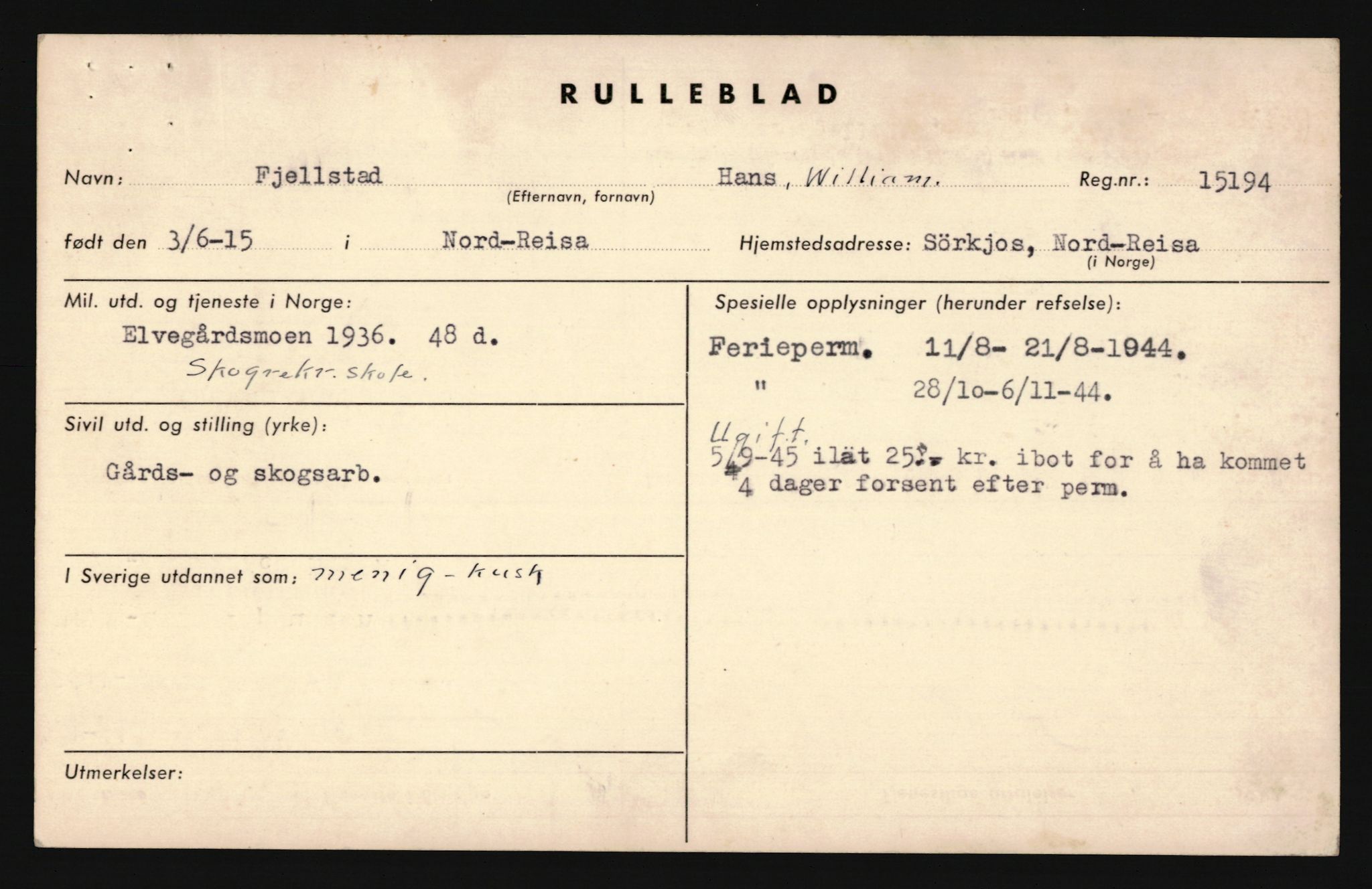 Forsvaret, Troms infanteriregiment nr. 16, AV/RA-RAFA-3146/P/Pa/L0020: Rulleblad for regimentets menige mannskaper, årsklasse 1936, 1936, p. 243