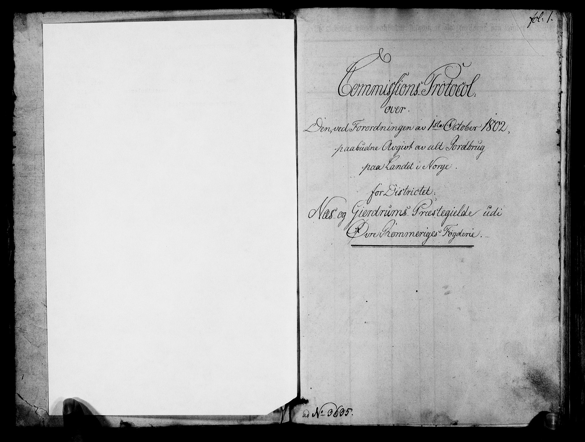 Rentekammeret inntil 1814, Realistisk ordnet avdeling, RA/EA-4070/N/Ne/Nea/L0022: Øvre Romerike fogderi. Kommisjonsprotokoll for Nes og Gjerdrum prestegjeld, 1803, p. 2