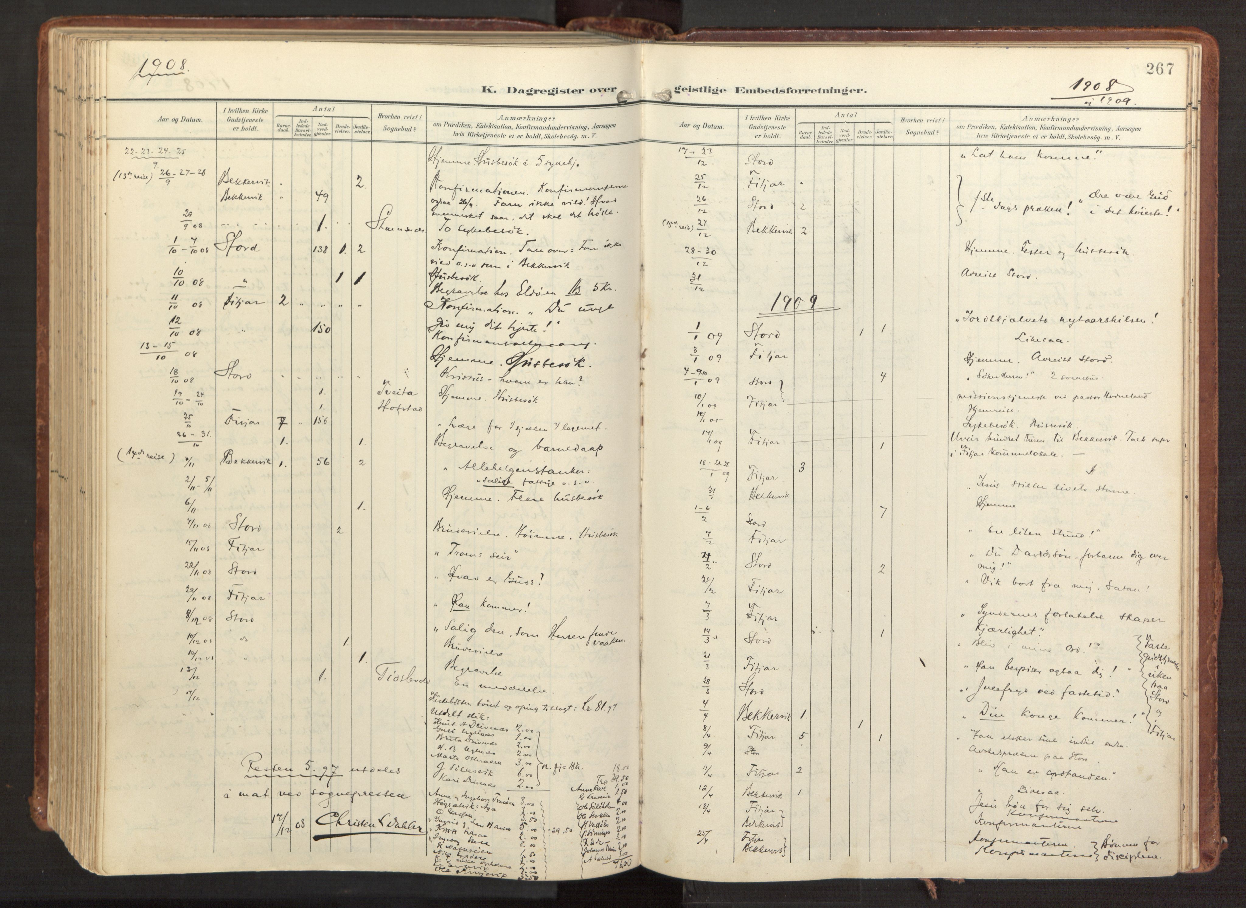 Fitjar sokneprestembete, AV/SAB-A-99926: Parish register (official) no. A 3, 1900-1918, p. 267