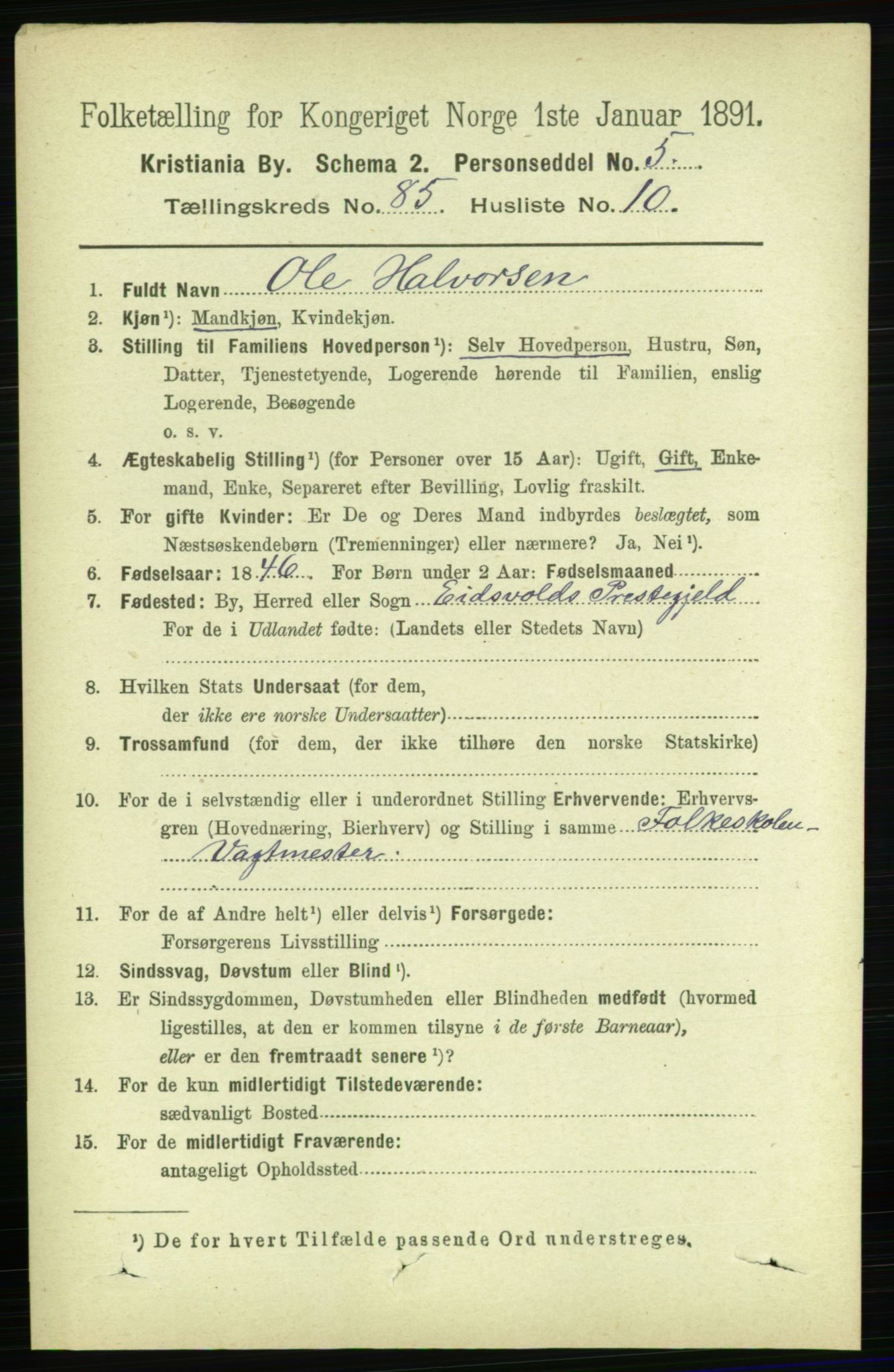 RA, 1891 census for 0301 Kristiania, 1891, p. 42981