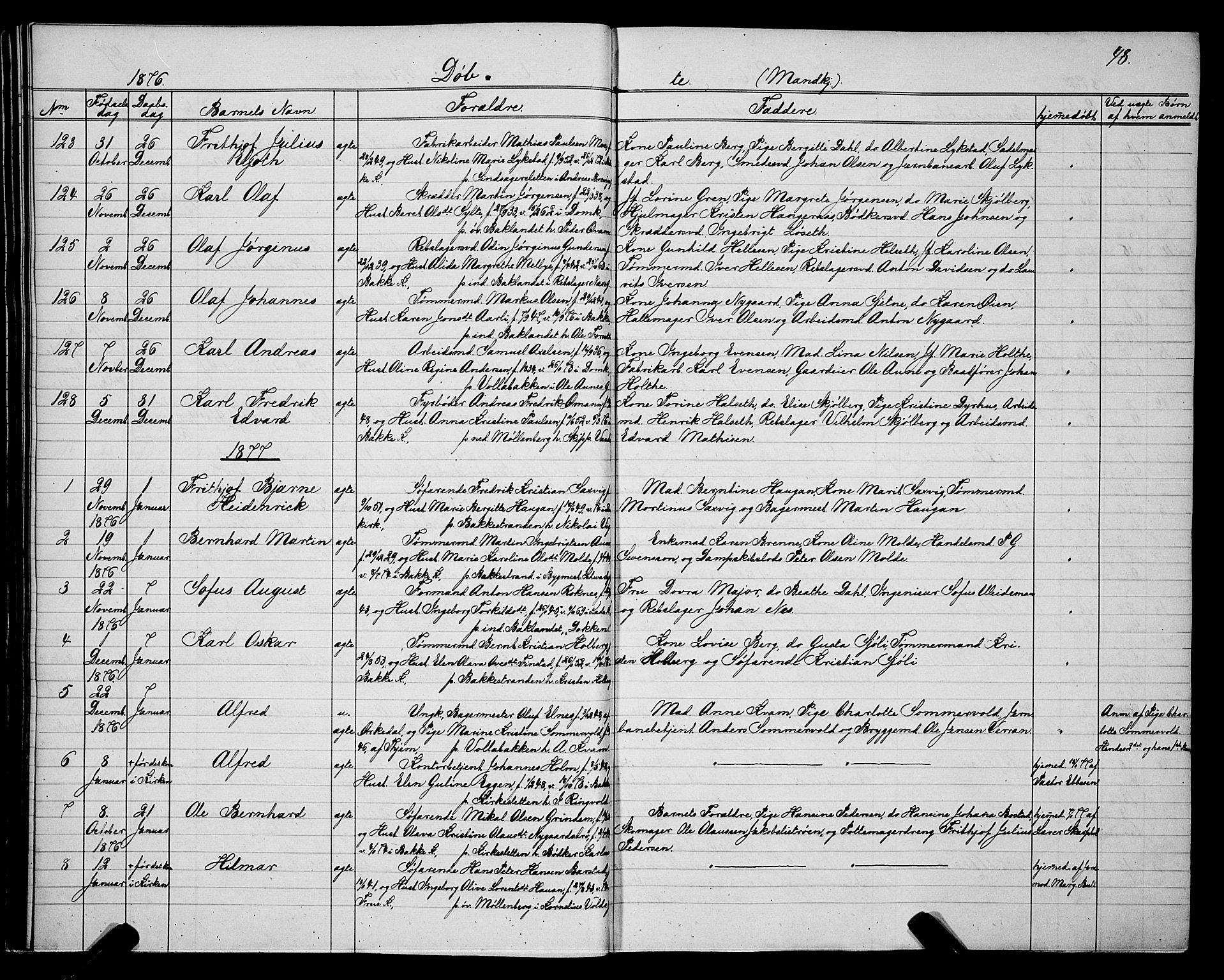 Ministerialprotokoller, klokkerbøker og fødselsregistre - Sør-Trøndelag, SAT/A-1456/604/L0220: Parish register (copy) no. 604C03, 1870-1885, p. 48
