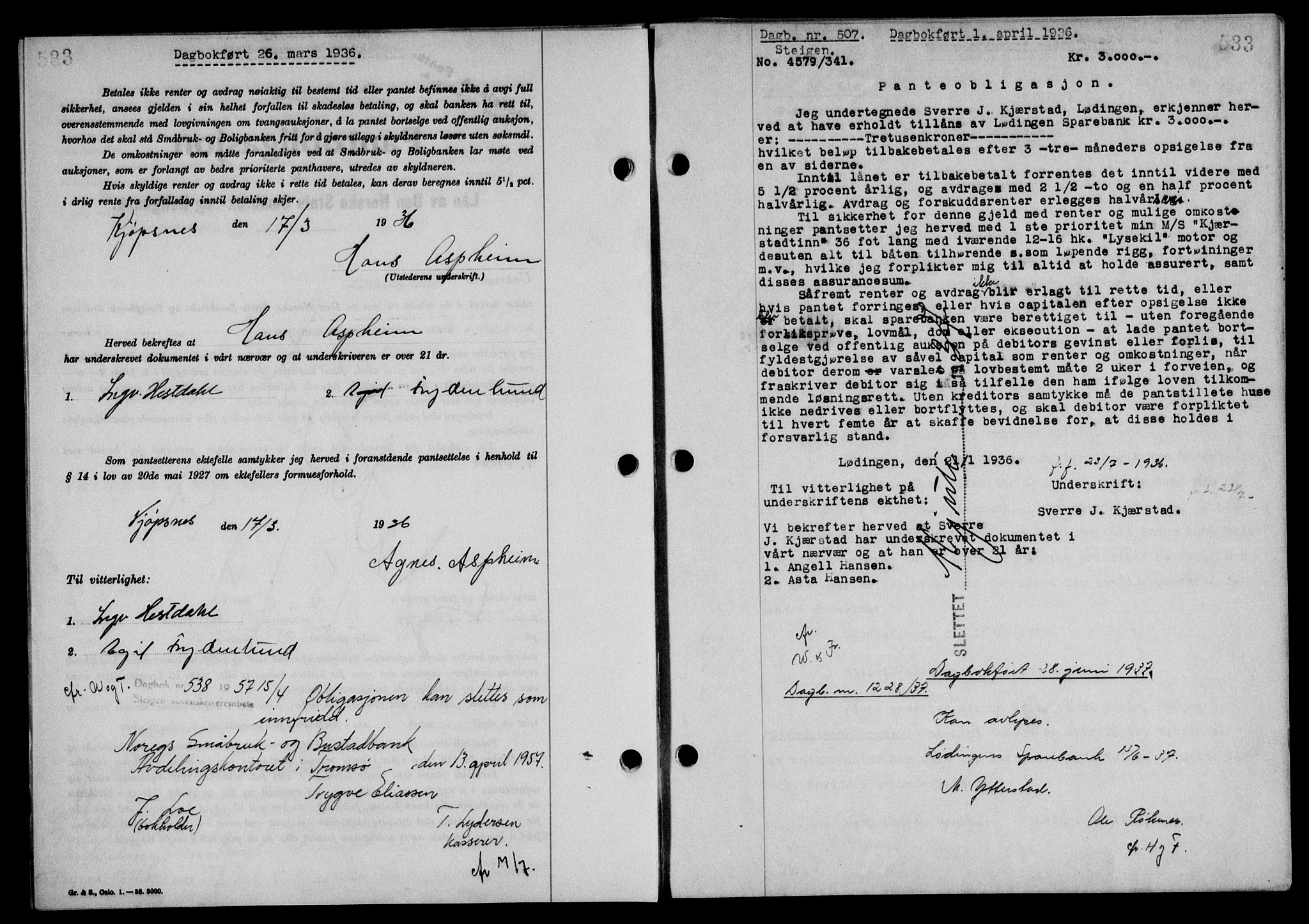 Steigen og Ofoten sorenskriveri, SAT/A-0030/1/2/2C/L0026: Mortgage book no. 30, 1935-1936, Deed date: 01.04.1936