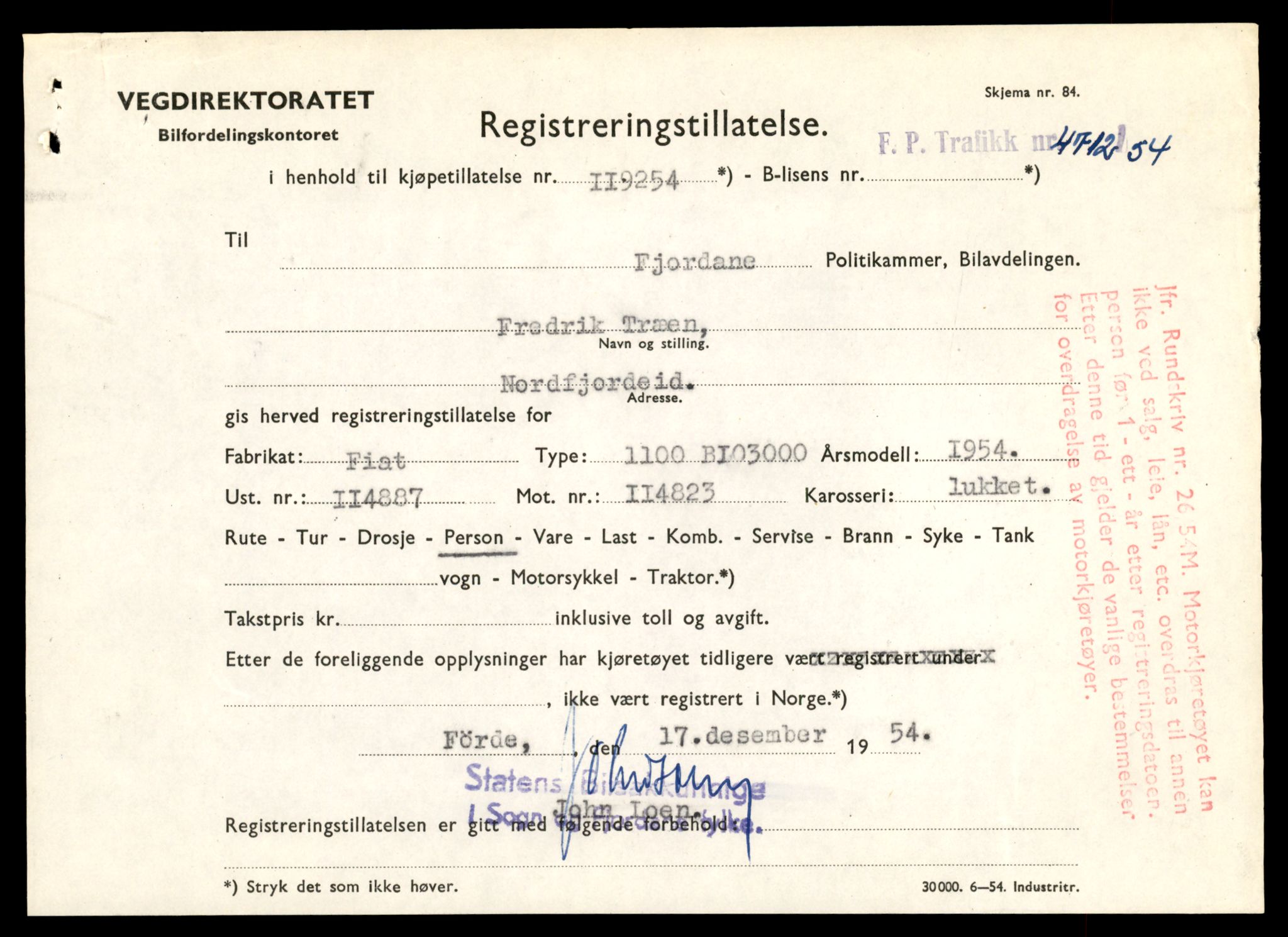 Møre og Romsdal vegkontor - Ålesund trafikkstasjon, AV/SAT-A-4099/F/Fe/L0047: Registreringskort for kjøretøy T 14580 - T 14720, 1927-1998, p. 1905