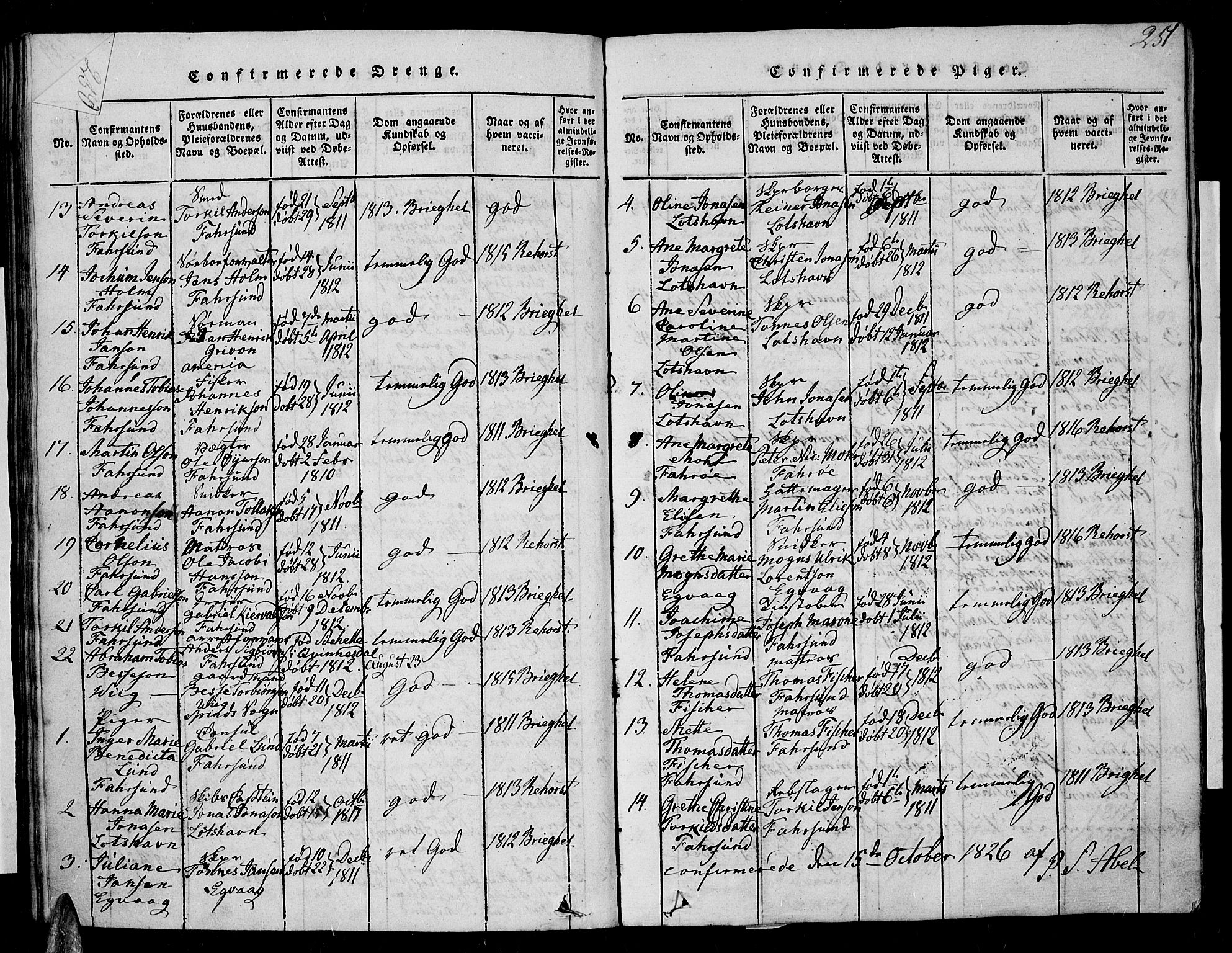 Farsund sokneprestkontor, SAK/1111-0009/F/Fa/L0002: Parish register (official) no. A 2, 1815-1836, p. 251