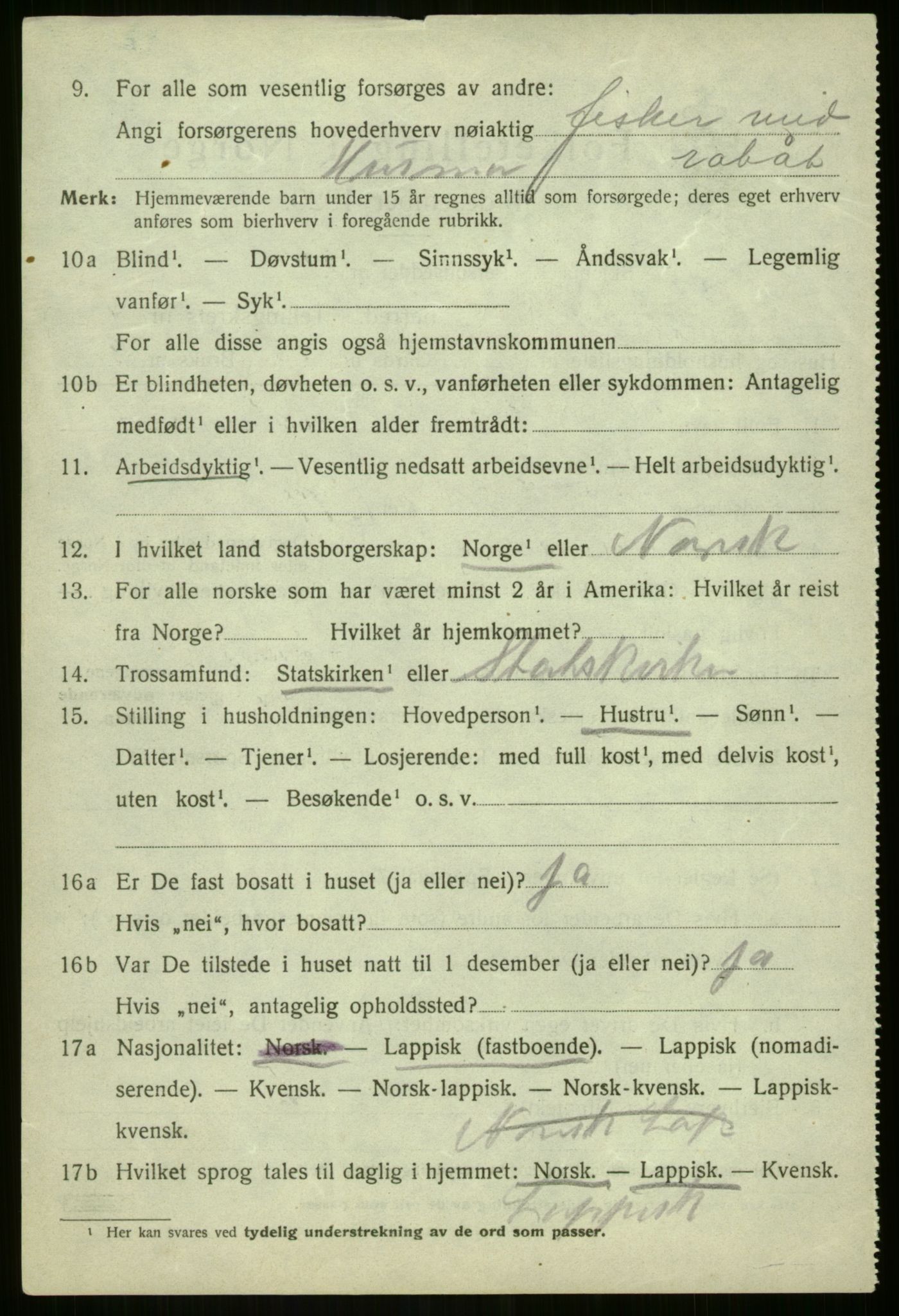 SATØ, 1920 census for Lyngen, 1920, p. 4074