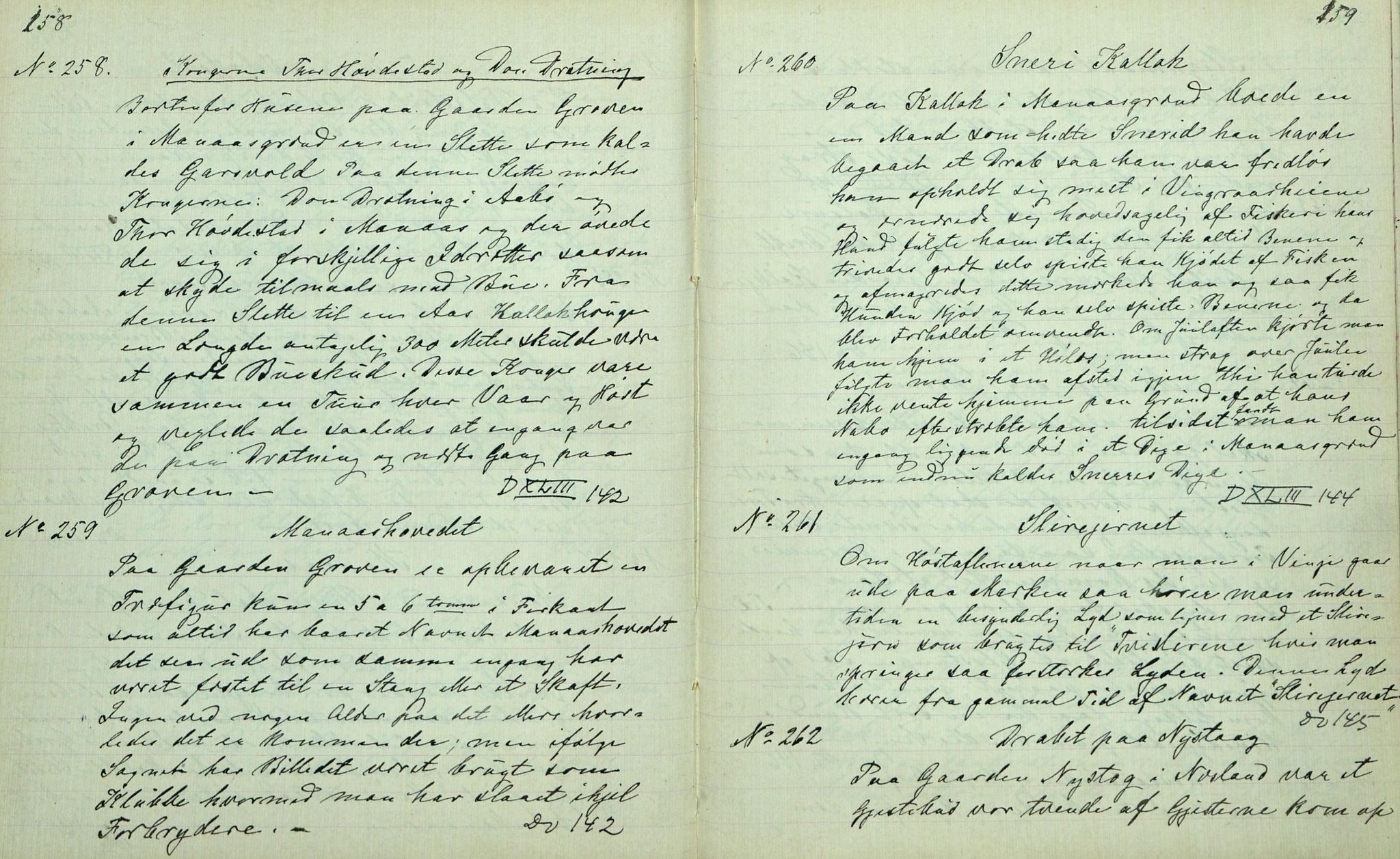 Rikard Berge, TEMU/TGM-A-1003/F/L0007/0008: 251-299 / 258 Bø. Samlet af H. N. Tvedten, 1894, p. 158-159