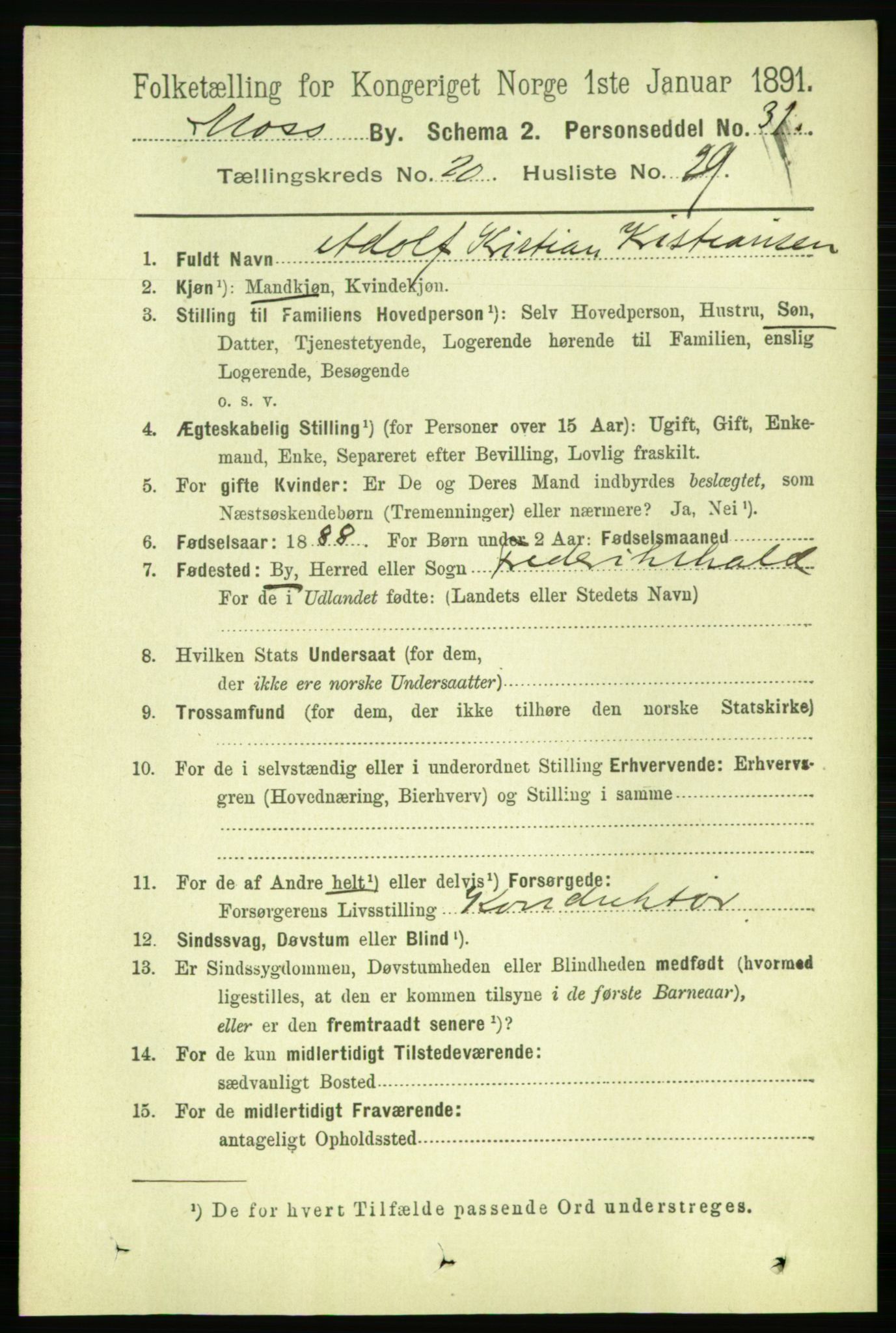 RA, 1891 census for 0104 Moss, 1891, p. 9084