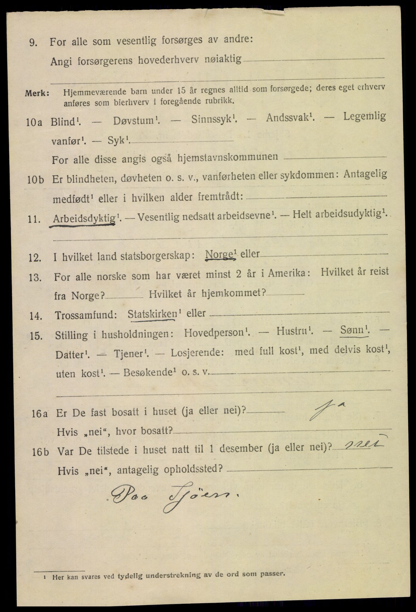 SAK, 1920 census for Mandal, 1920, p. 7014