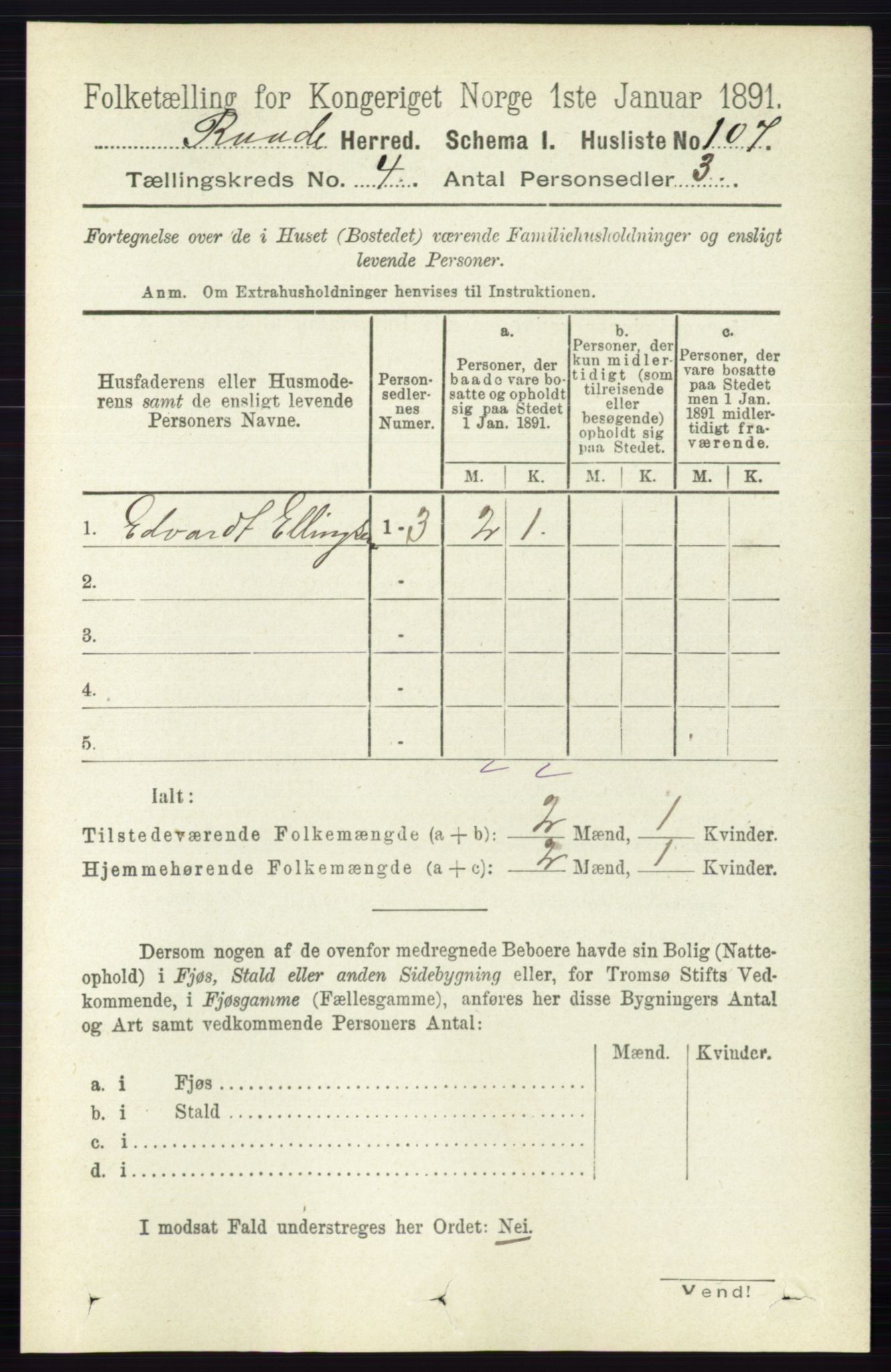 RA, 1891 census for 0135 Råde, 1891, p. 1845