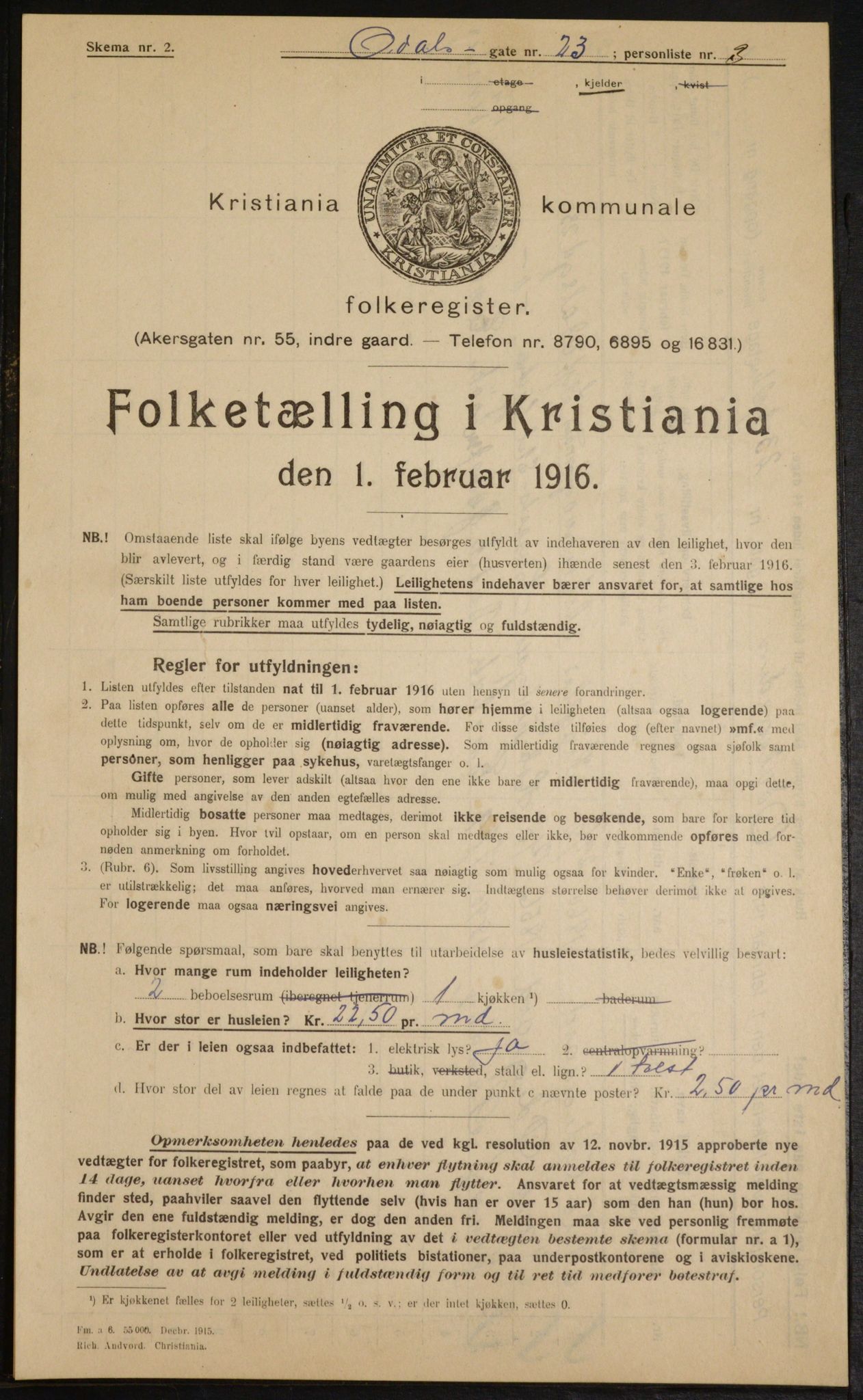 OBA, Municipal Census 1916 for Kristiania, 1916, p. 76225