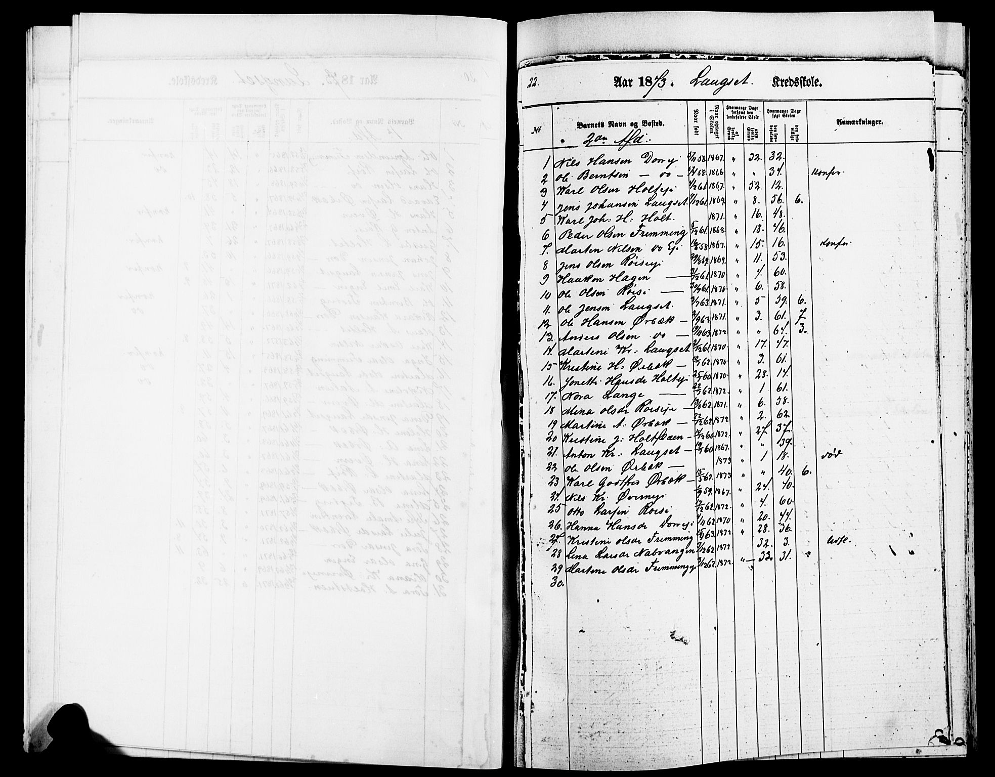 Eidsvoll prestekontor Kirkebøker, AV/SAO-A-10888/O/Oa/L0004: Other parish register no. 4, 1870-1896, p. 22