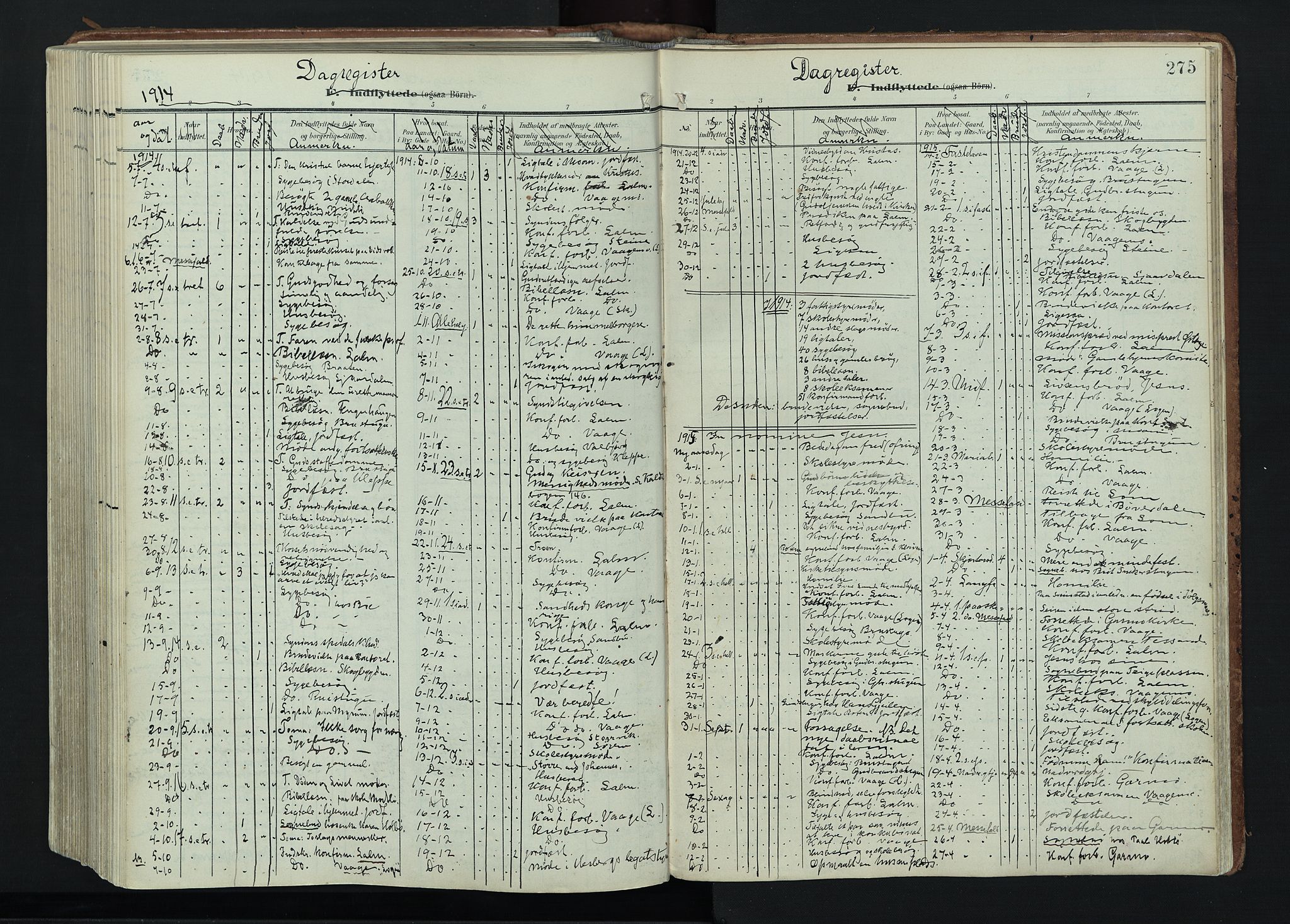 Vågå prestekontor, AV/SAH-PREST-076/H/Ha/Haa/L0011: Parish register (official) no. 11, 1905-1924, p. 275