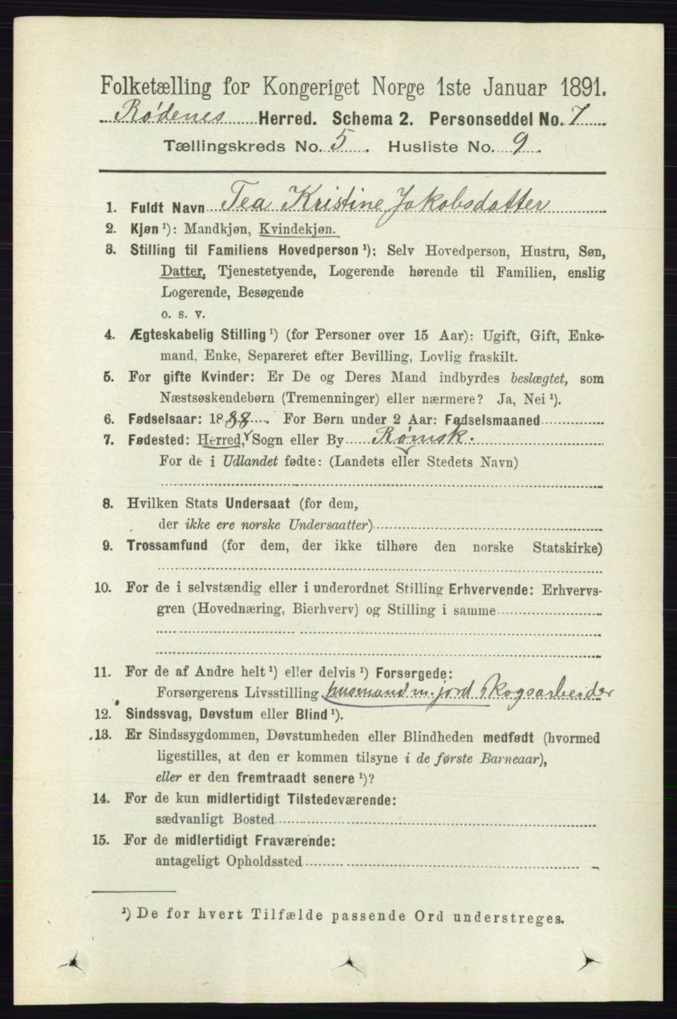 RA, 1891 census for 0120 Rødenes, 1891, p. 2141
