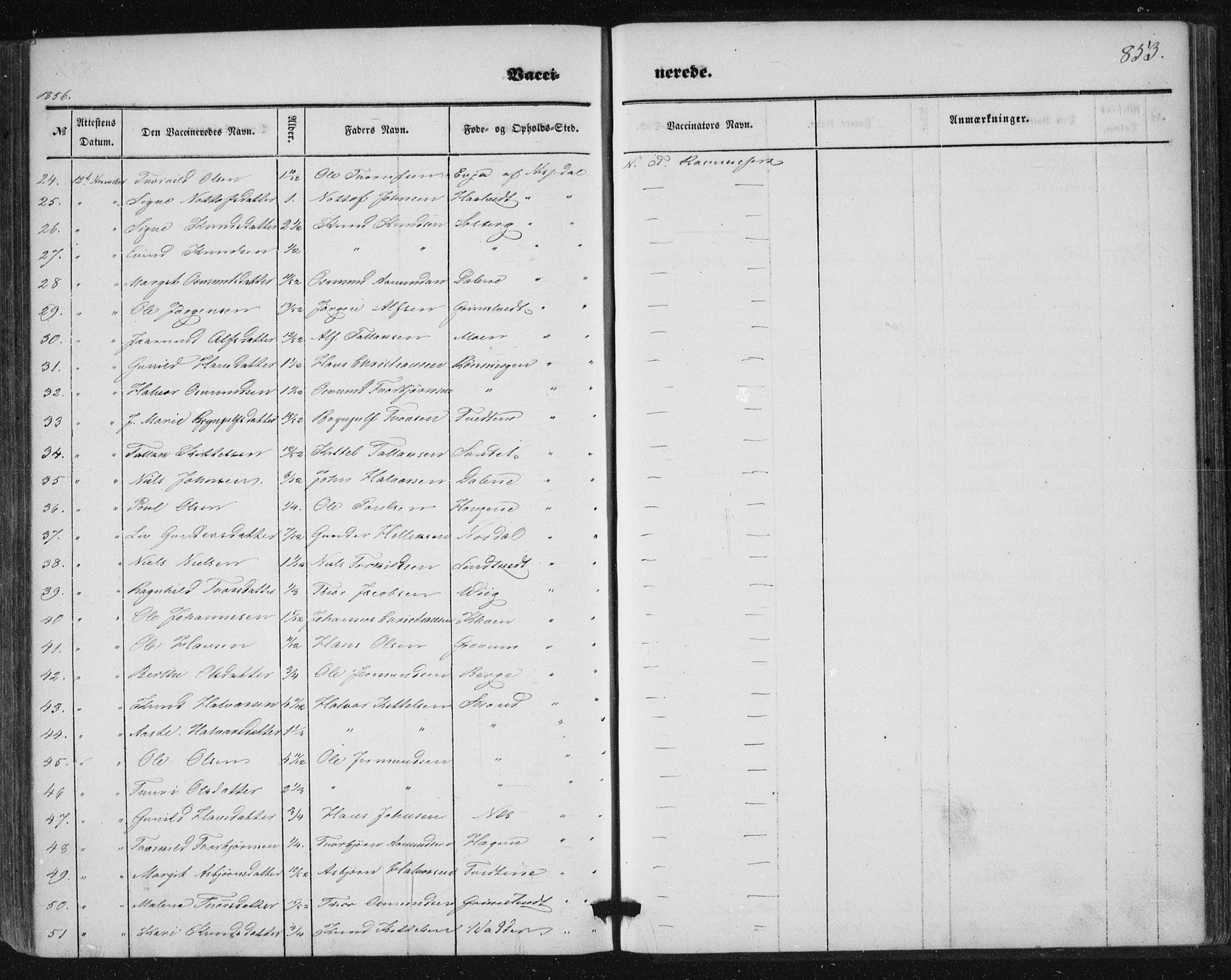 Nissedal kirkebøker, AV/SAKO-A-288/F/Fa/L0003: Parish register (official) no. I 3, 1846-1870, p. 852-853