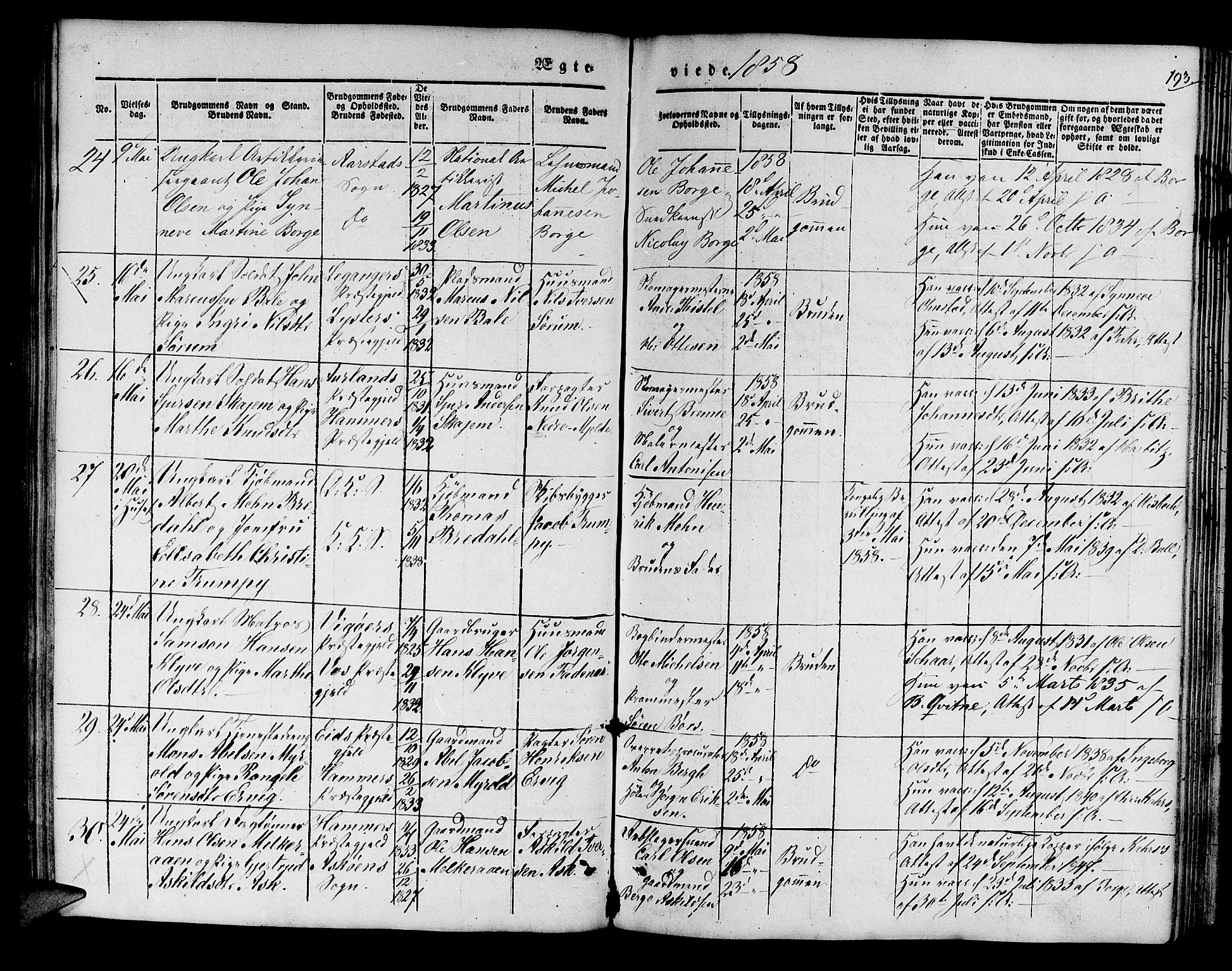 Korskirken sokneprestembete, SAB/A-76101/H/Hab: Parish register (copy) no. D 1, 1840-1867, p. 193