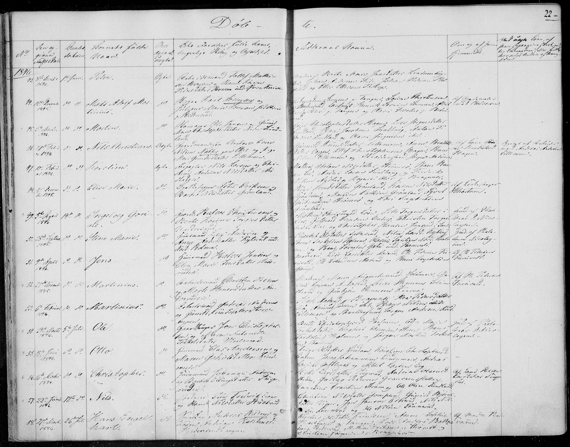 Skoger kirkebøker, AV/SAKO-A-59/F/Fa/L0003: Parish register (official) no. I 3, 1842-1861, p. 22