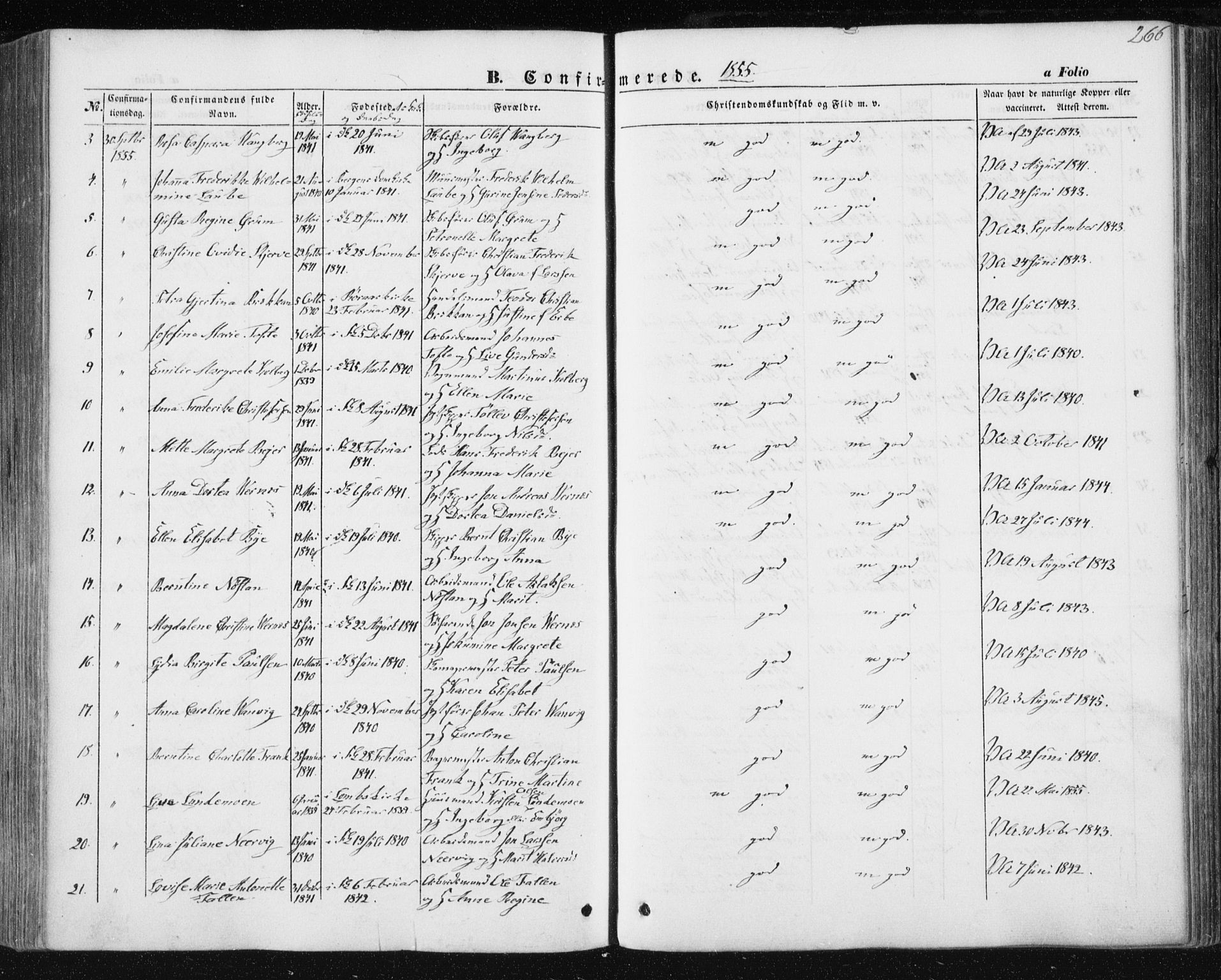 Ministerialprotokoller, klokkerbøker og fødselsregistre - Sør-Trøndelag, SAT/A-1456/602/L0112: Parish register (official) no. 602A10, 1848-1859, p. 266