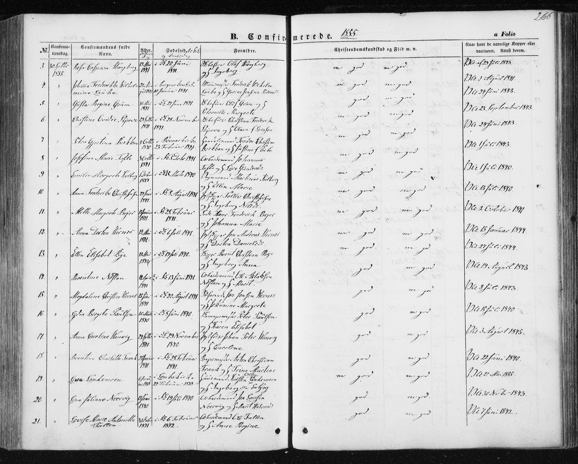 Ministerialprotokoller, klokkerbøker og fødselsregistre - Sør-Trøndelag, AV/SAT-A-1456/602/L0112: Parish register (official) no. 602A10, 1848-1859, p. 266