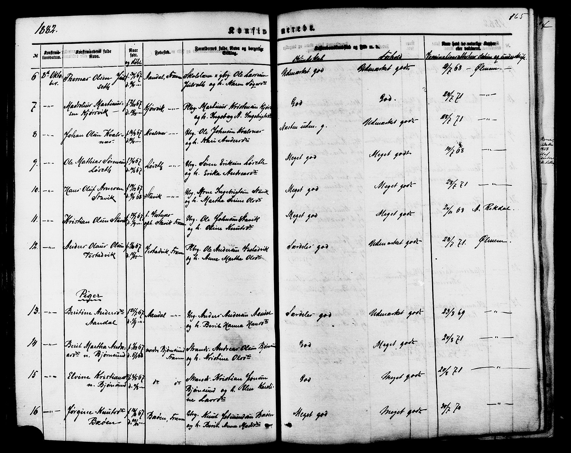 Ministerialprotokoller, klokkerbøker og fødselsregistre - Møre og Romsdal, SAT/A-1454/565/L0749: Parish register (official) no. 565A03, 1871-1886, p. 165