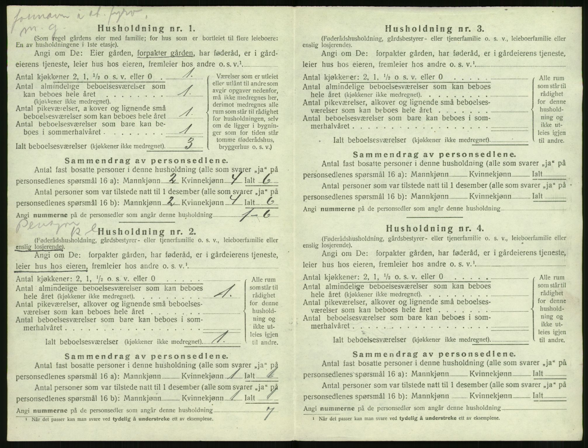 SAT, 1920 census for Volda, 1920, p. 1691