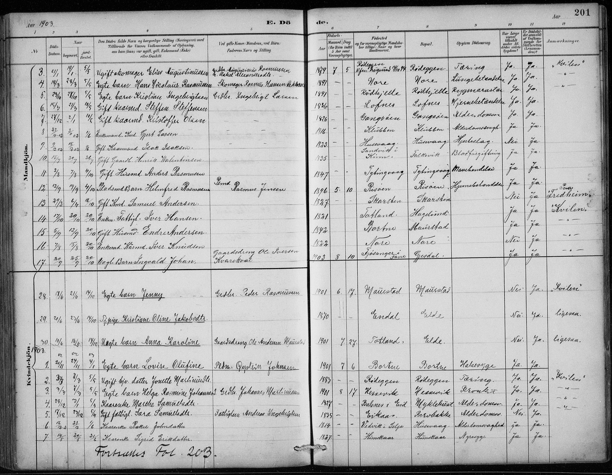 Davik sokneprestembete, AV/SAB-A-79701/H/Hab/Habc/L0002: Parish register (copy) no. C 2, 1889-1906, p. 201