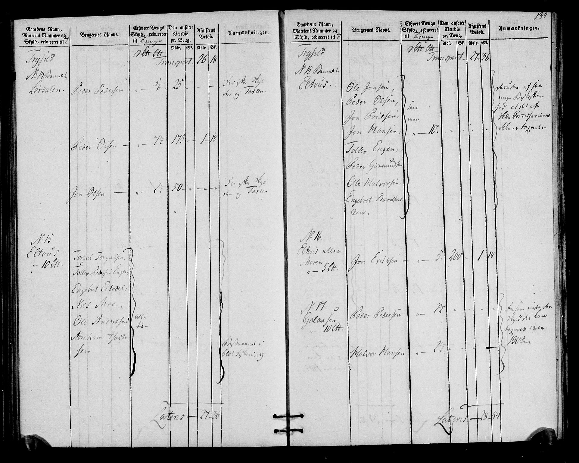 Rentekammeret inntil 1814, Realistisk ordnet avdeling, AV/RA-EA-4070/N/Ne/Nea/L0030: Østerdal fogderi. Oppebørselsregister, 1803-1804, p. 137