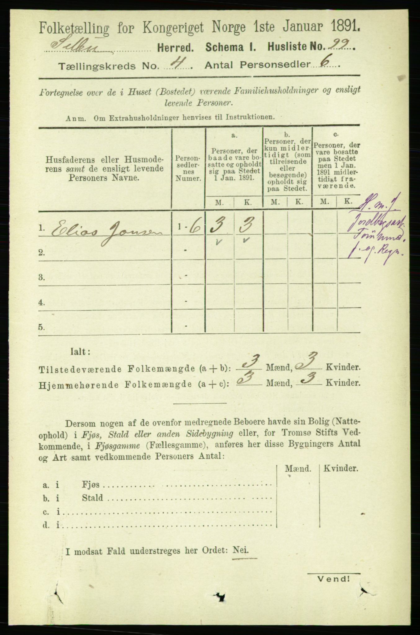 RA, 1891 census for 1664 Selbu, 1891, p. 1059