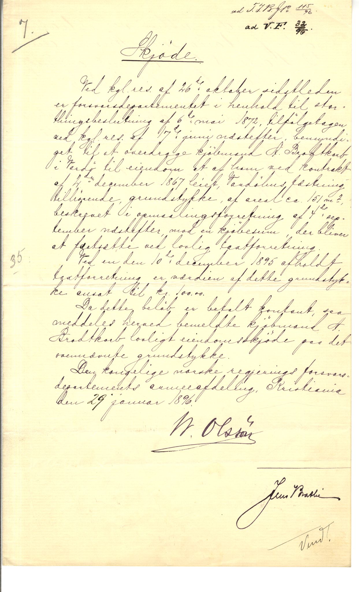 Brodtkorb handel A/S, VAMU/A-0001/Q/Qb/L0001: Skjøter og grunnbrev i Vardø by, 1822-1943, p. 207