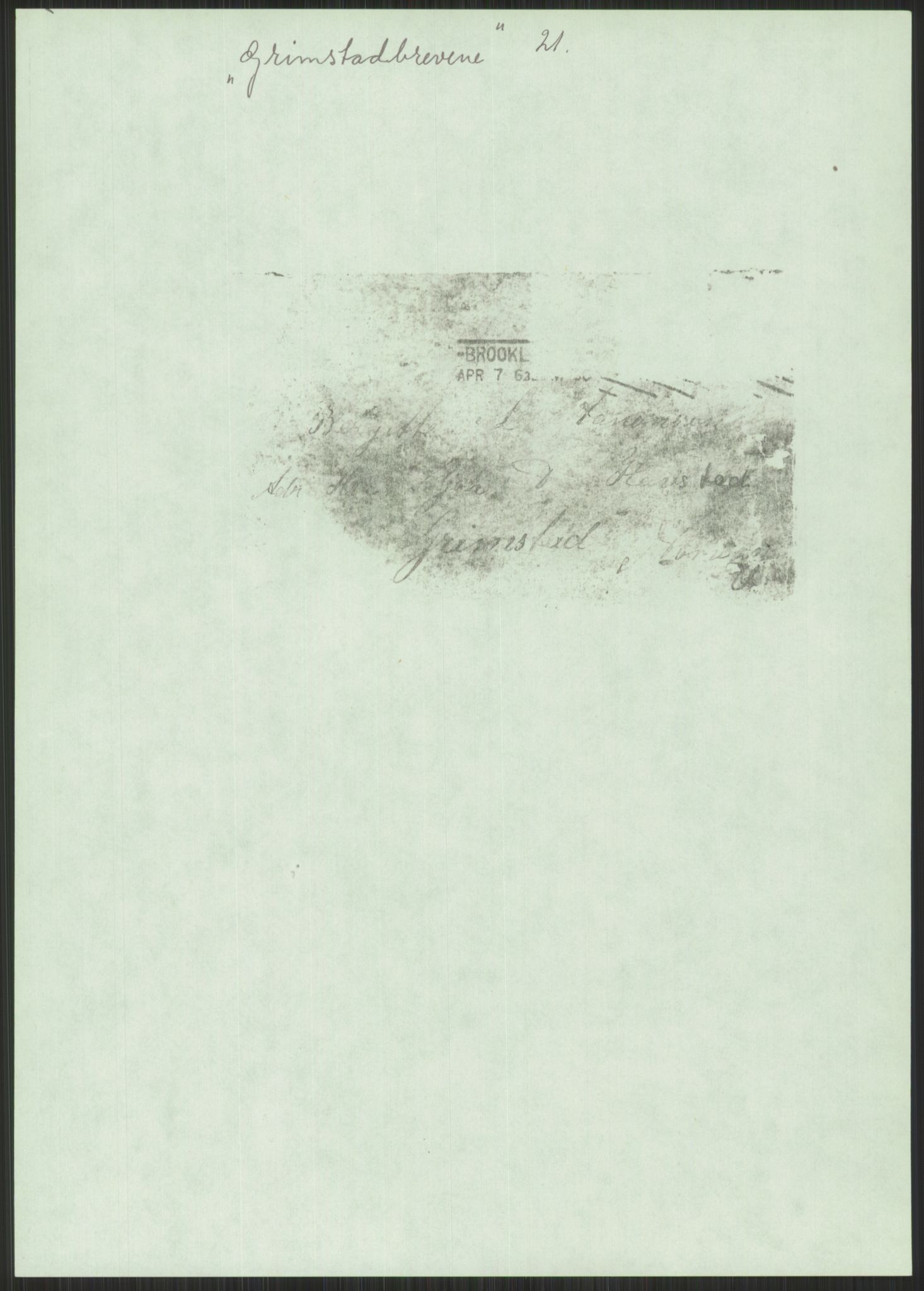 Samlinger til kildeutgivelse, Amerikabrevene, AV/RA-EA-4057/F/L0025: Innlån fra Aust-Agder: Aust-Agder-Arkivet, Grimstadbrevene, 1838-1914, p. 215