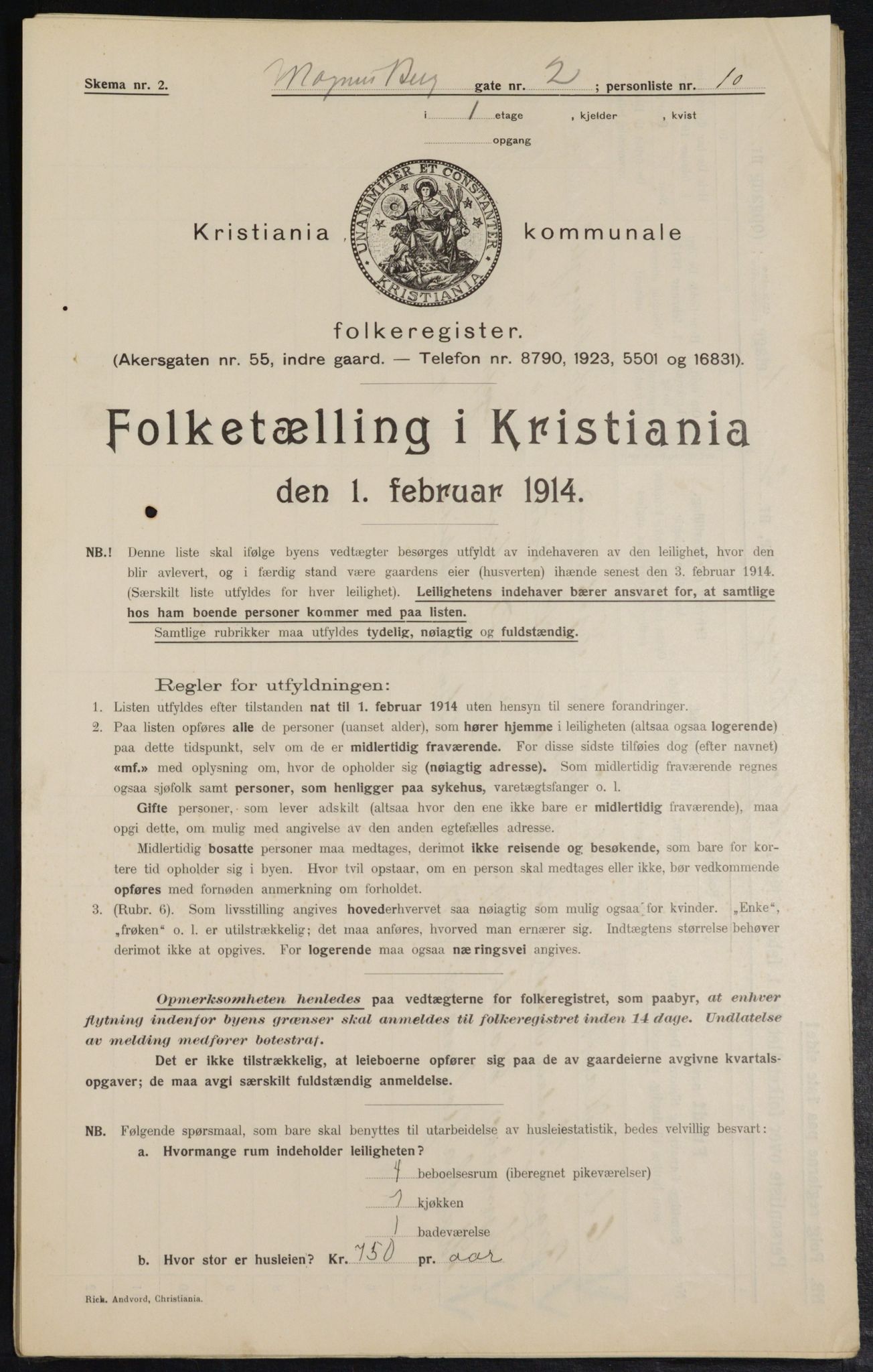 OBA, Municipal Census 1914 for Kristiania, 1914, p. 58988