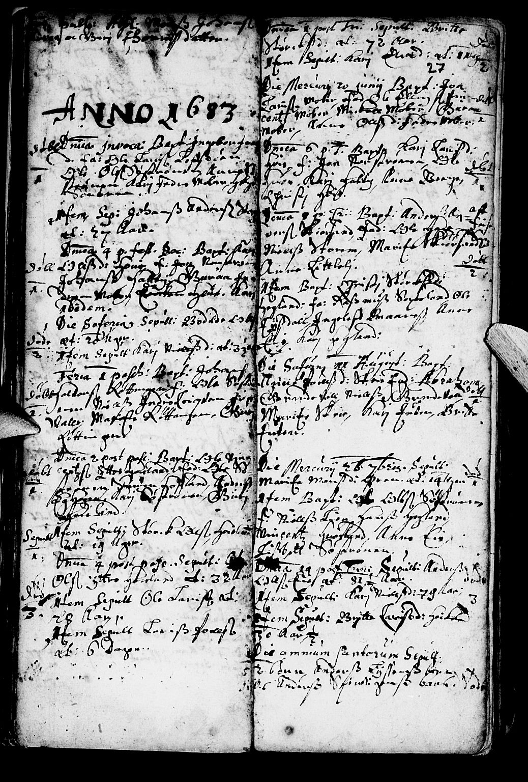 Os sokneprestembete, SAB/A-99929: Parish register (official) no. A 1, 1669-1722, p. 27