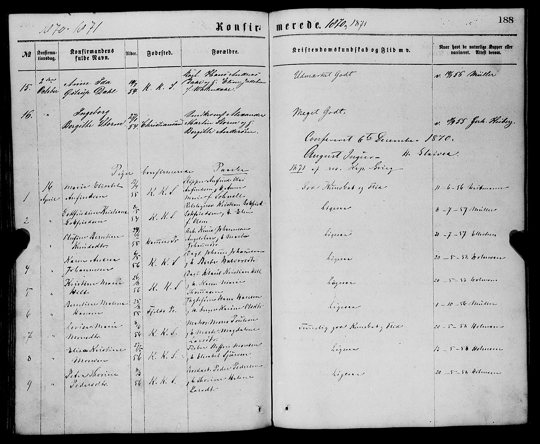 Sandviken Sokneprestembete, SAB/A-77601/H/Ha/L0001: Parish register (official) no. A 1, 1867-1877, p. 188