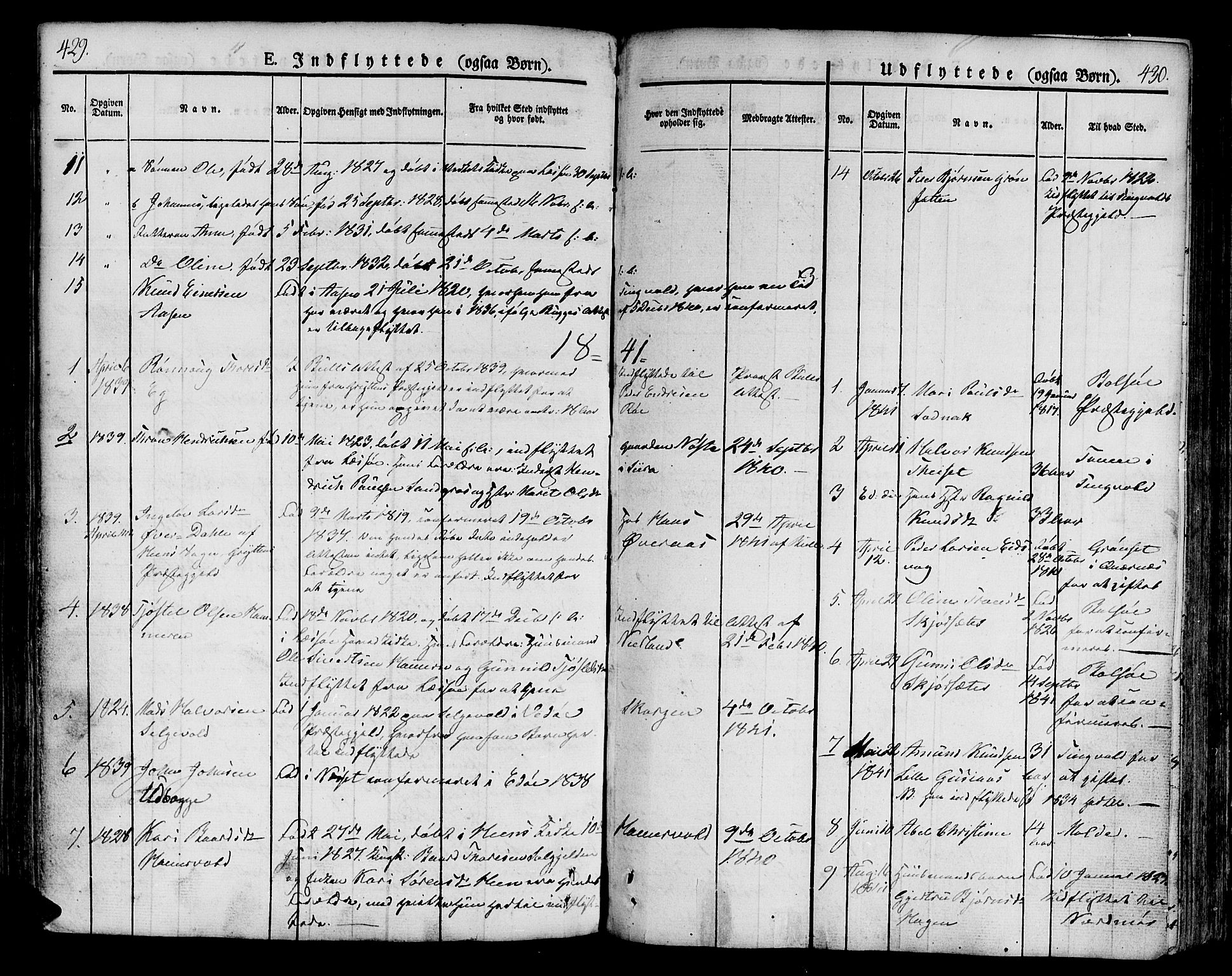 Ministerialprotokoller, klokkerbøker og fødselsregistre - Møre og Romsdal, SAT/A-1454/551/L0624: Parish register (official) no. 551A04, 1831-1845, p. 429-430