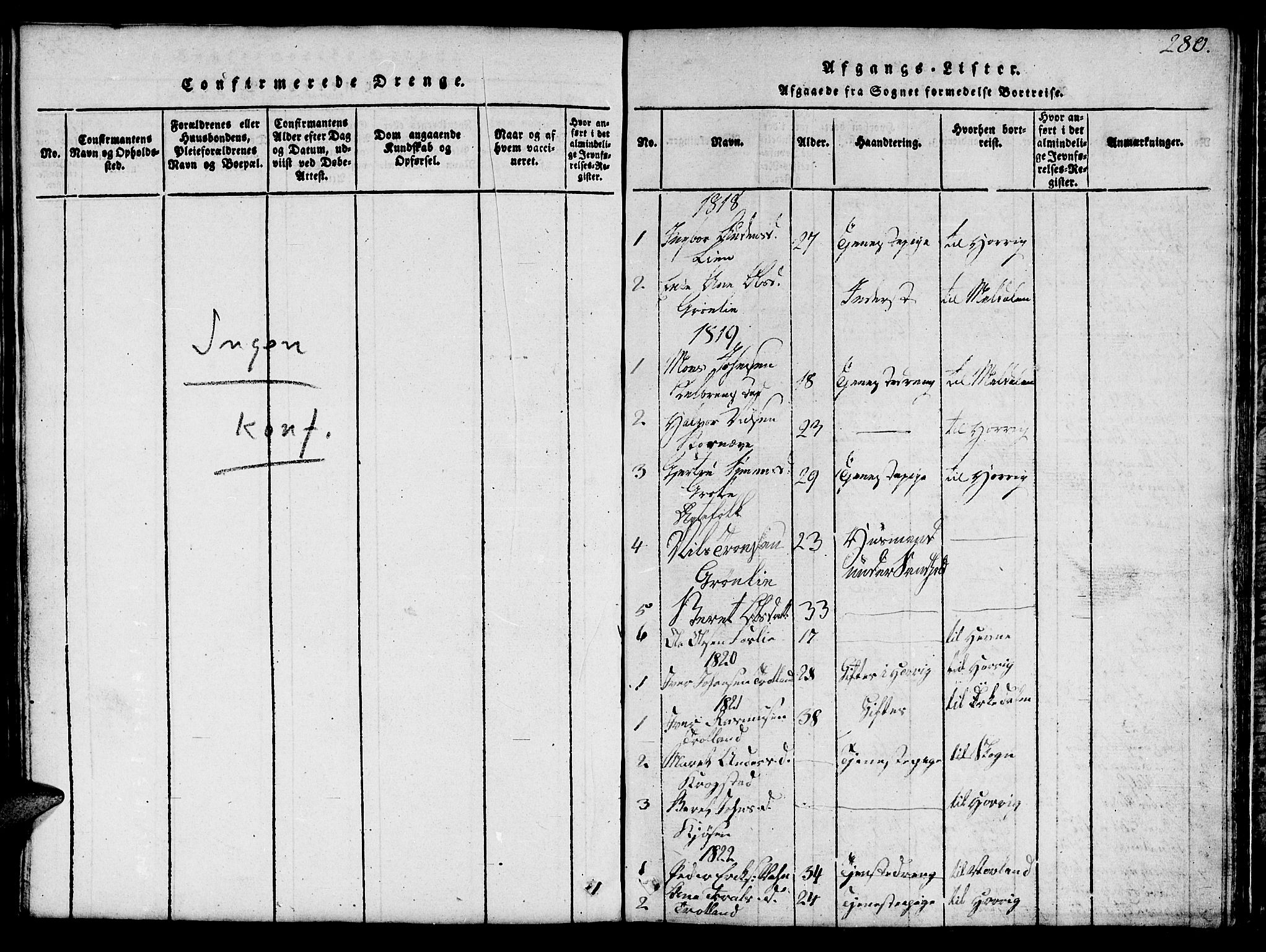 Ministerialprotokoller, klokkerbøker og fødselsregistre - Sør-Trøndelag, SAT/A-1456/694/L1130: Parish register (copy) no. 694C02, 1816-1857, p. 280