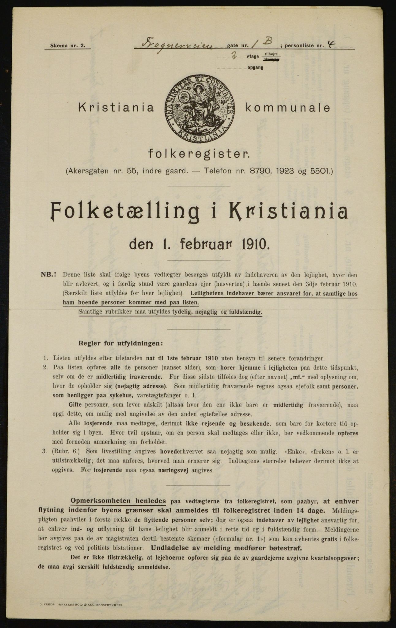 OBA, Municipal Census 1910 for Kristiania, 1910, p. 25365