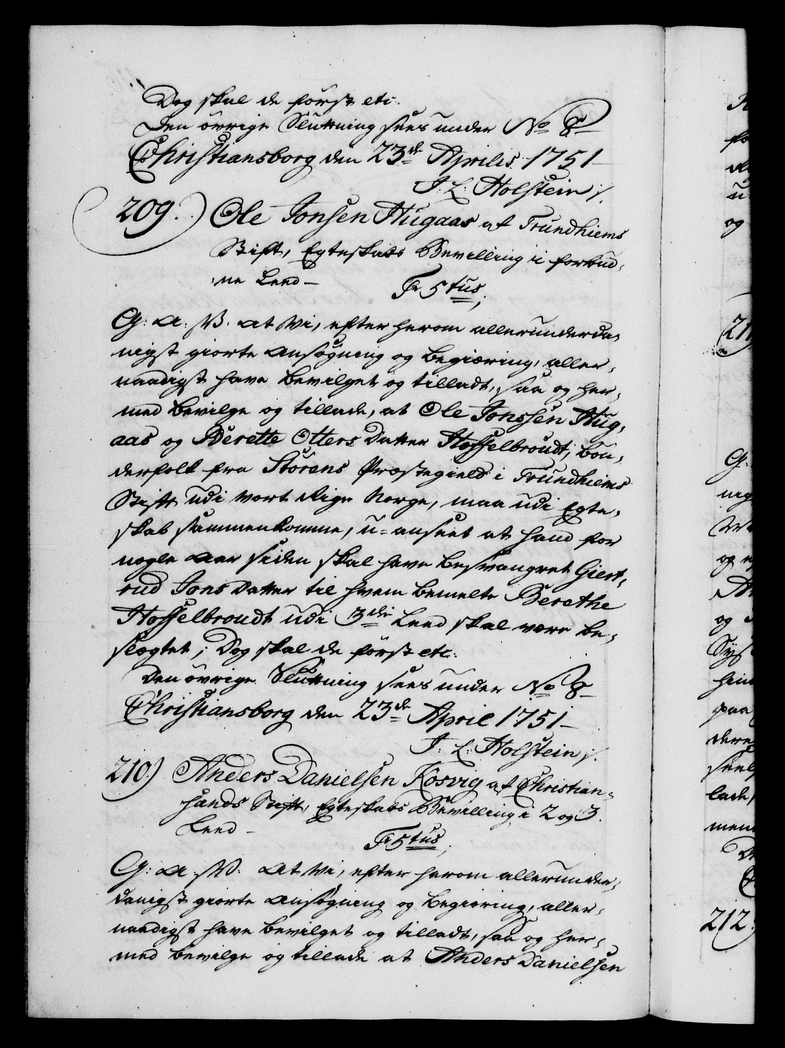 Danske Kanselli 1572-1799, RA/EA-3023/F/Fc/Fca/Fcaa/L0037: Norske registre, 1751-1752, p. 116b
