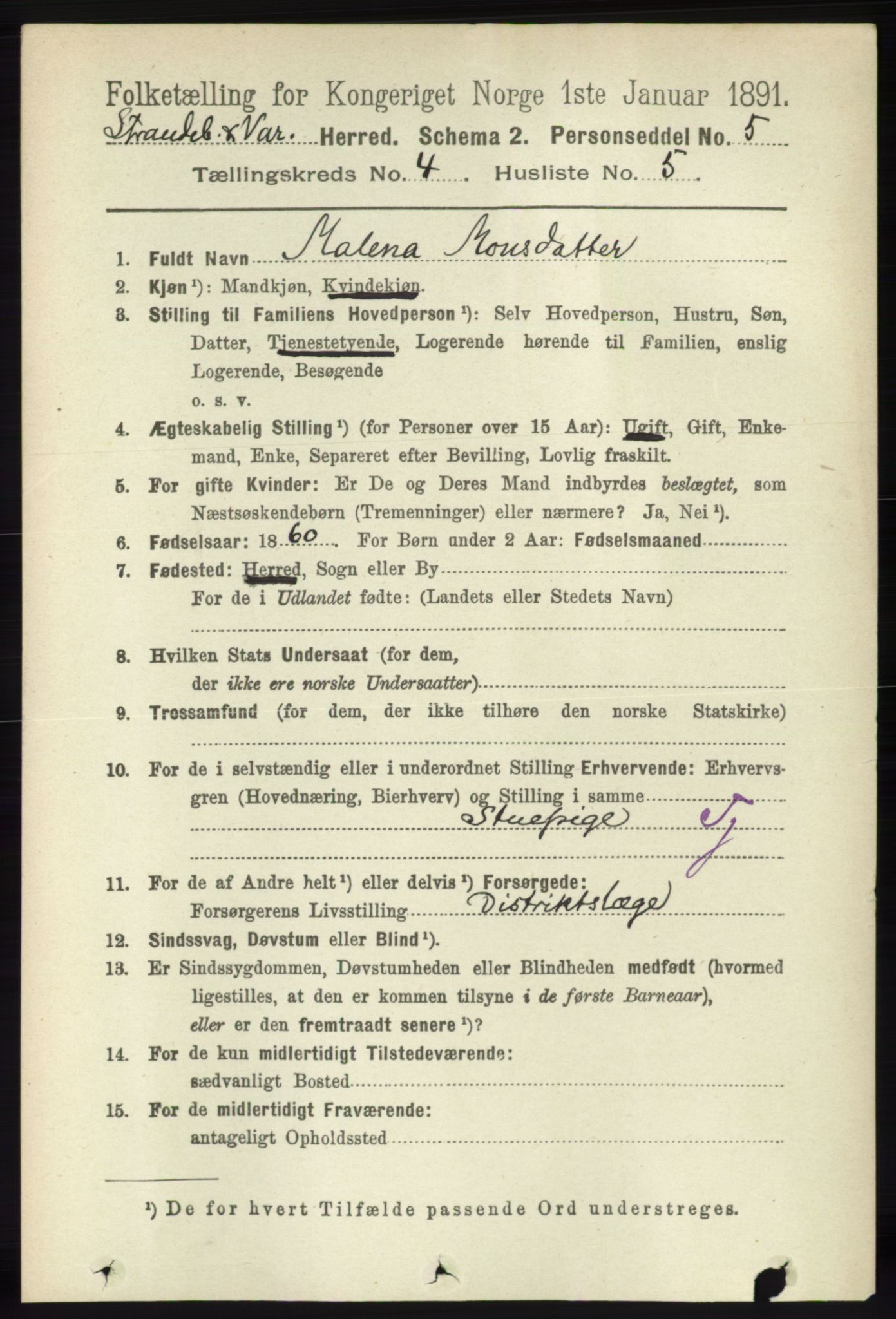 RA, 1891 census for 1226 Strandebarm og Varaldsøy, 1891, p. 1472